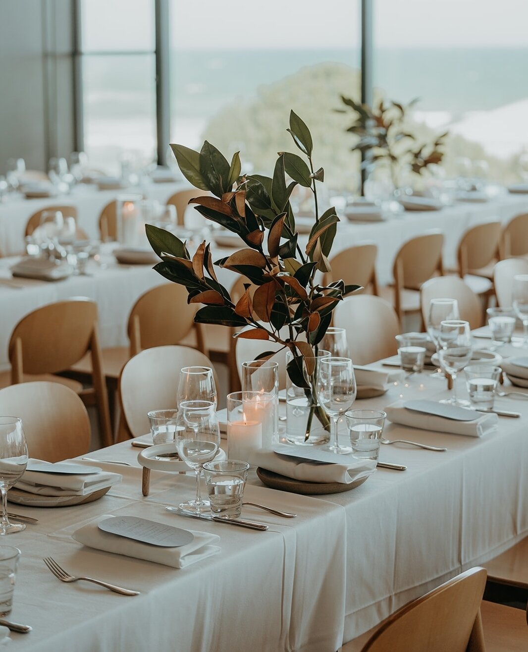 We've got the glassware, cutlery, plates, linen and chairs sorted. What decorations will you having to personalise your wedding day? 🕊️⁠
⁠
Photographer: @weddingswithryal⁠
Floral: @amalfi_floraldesign