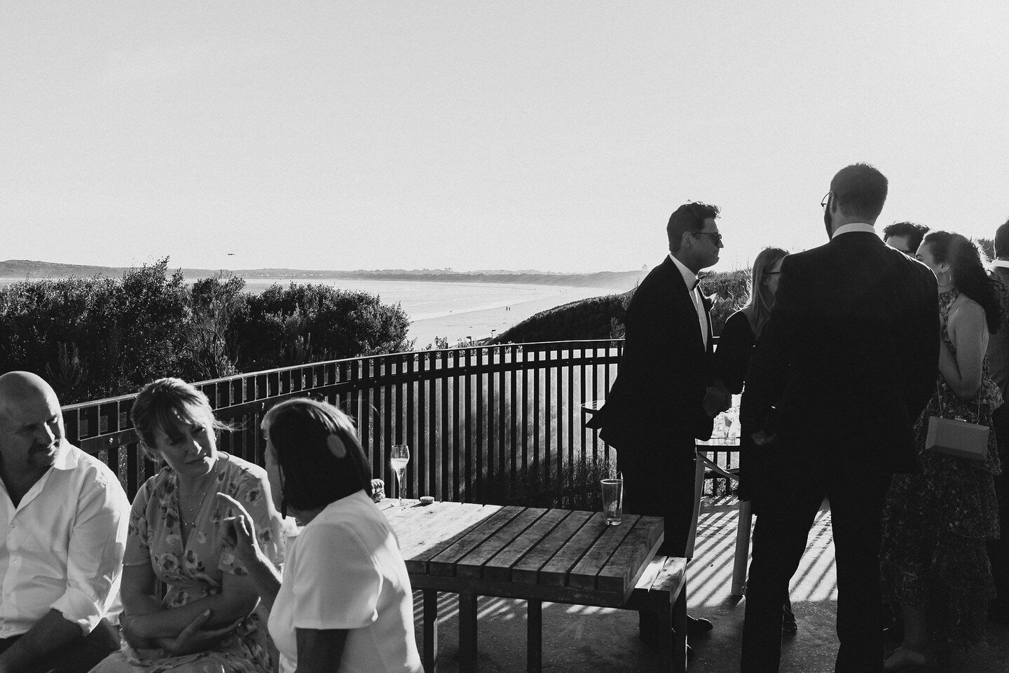 Post ceremony on the deck over looking the beach🥂⁠
⁠
Photographer: @hellojessnicholls