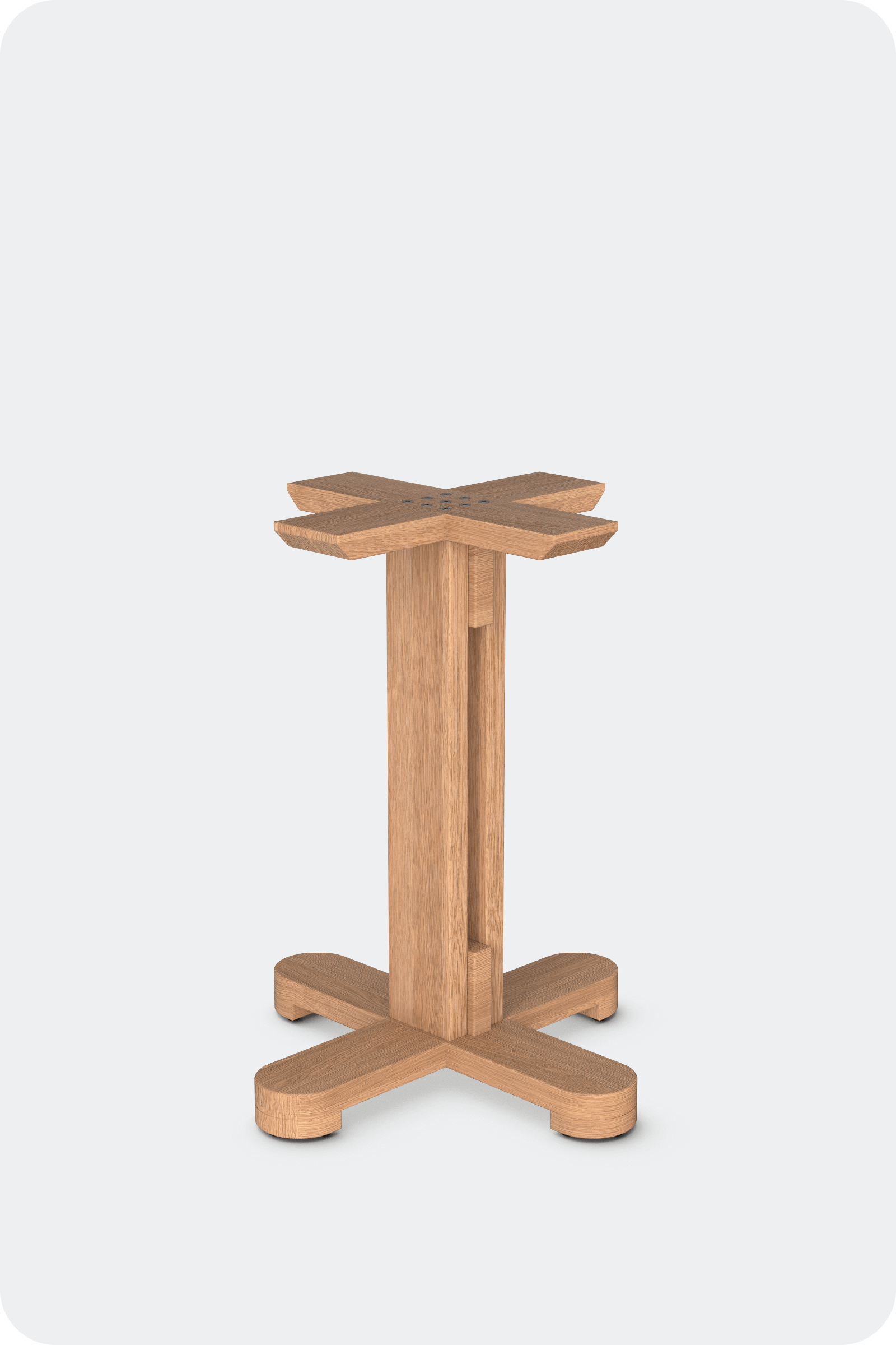 Carriage Timber Base [Light] - 4-Way - Round Foot