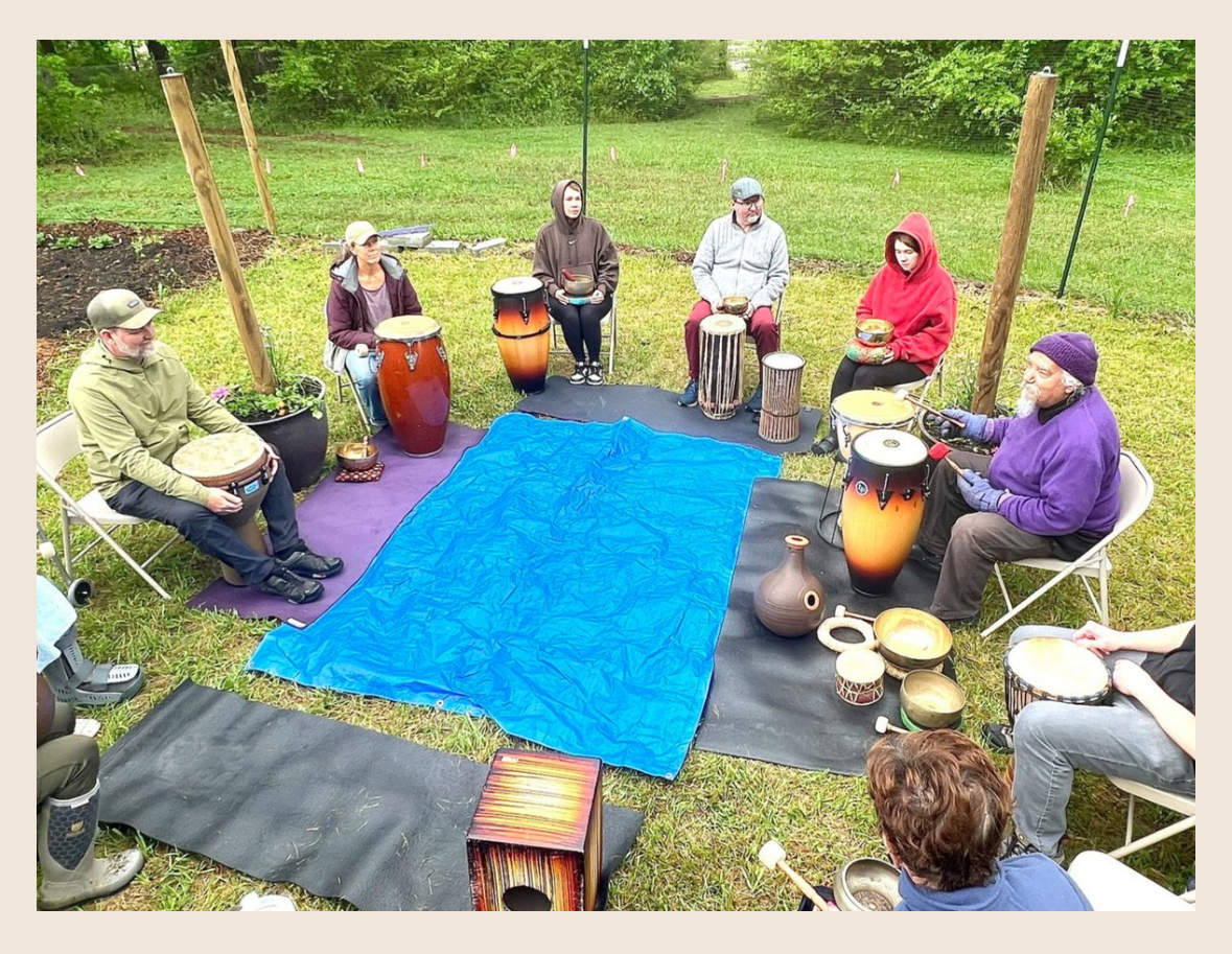 Community Garden Art and Nature-Groovin' in the Garden