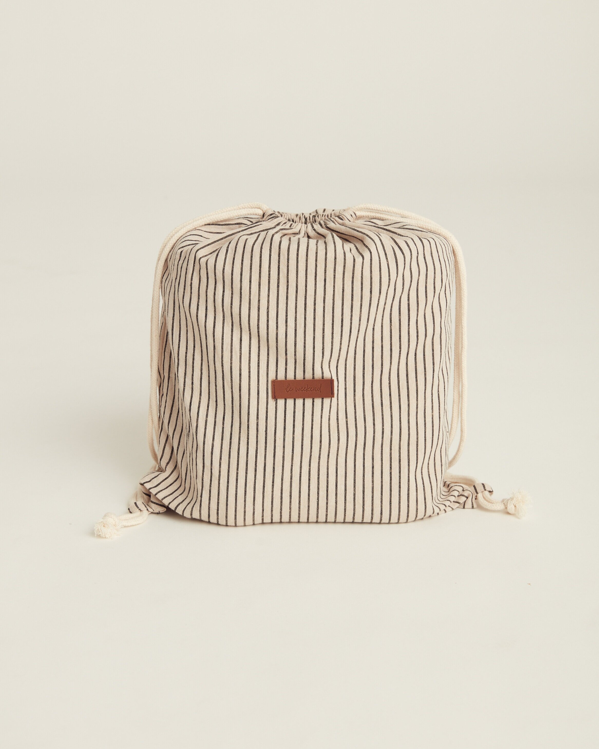 French Pinstripe Linen Picnic Rug