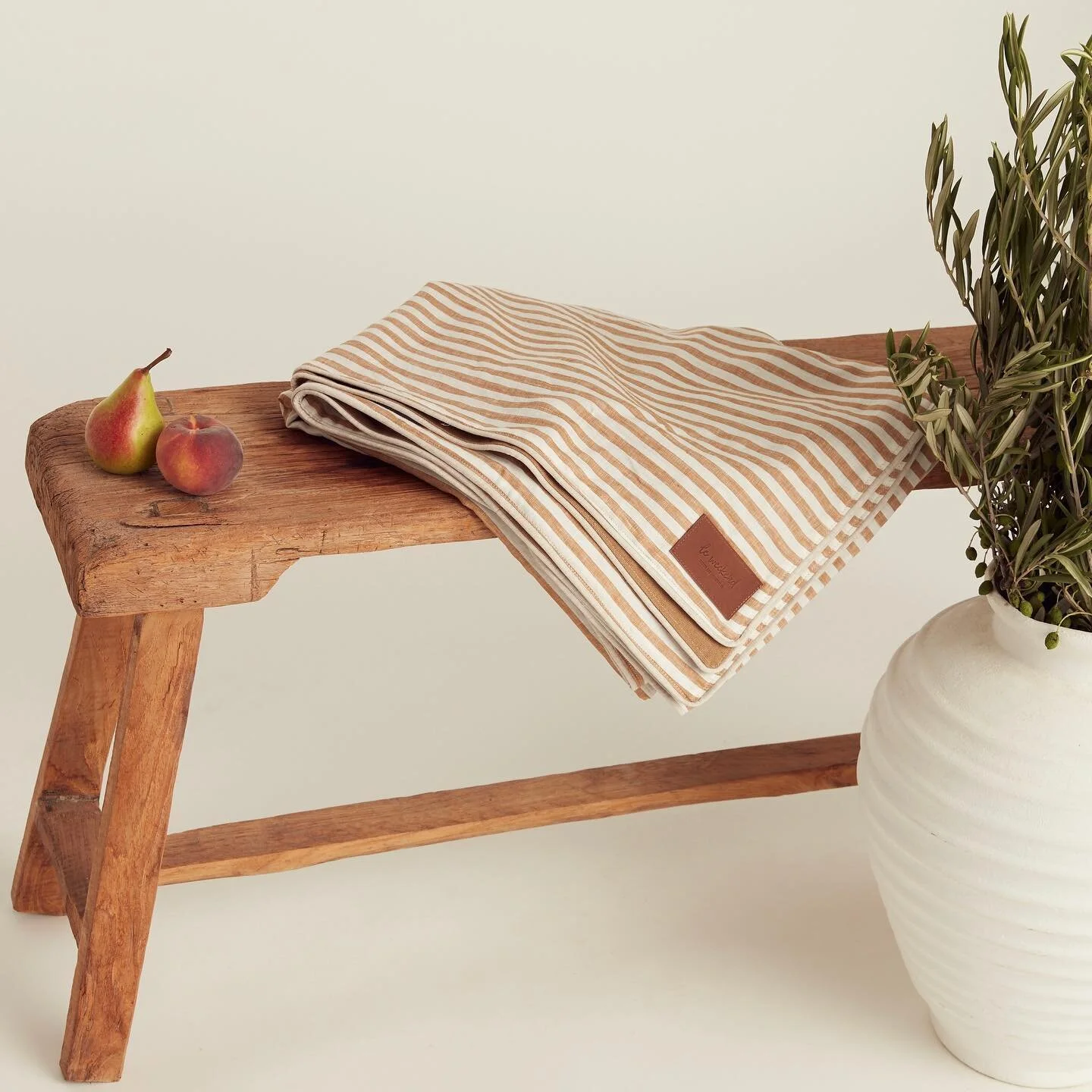 Weekend essential - Toffee Stripe Linen Picnic Rug with a practical taupe cotton canvas backing that makes it super soft while also protecting from dampness. Our picnic rugs also perform really well at the beach - sand easily shakes off and it&rsquo;s a great size to share. And, although hand washing is always recommended for linen, if you&rsquo;re like us and tend to throw everything in the washing machine, you&rsquo;ll find these rugs wash up really well on a cold gentle cycle.