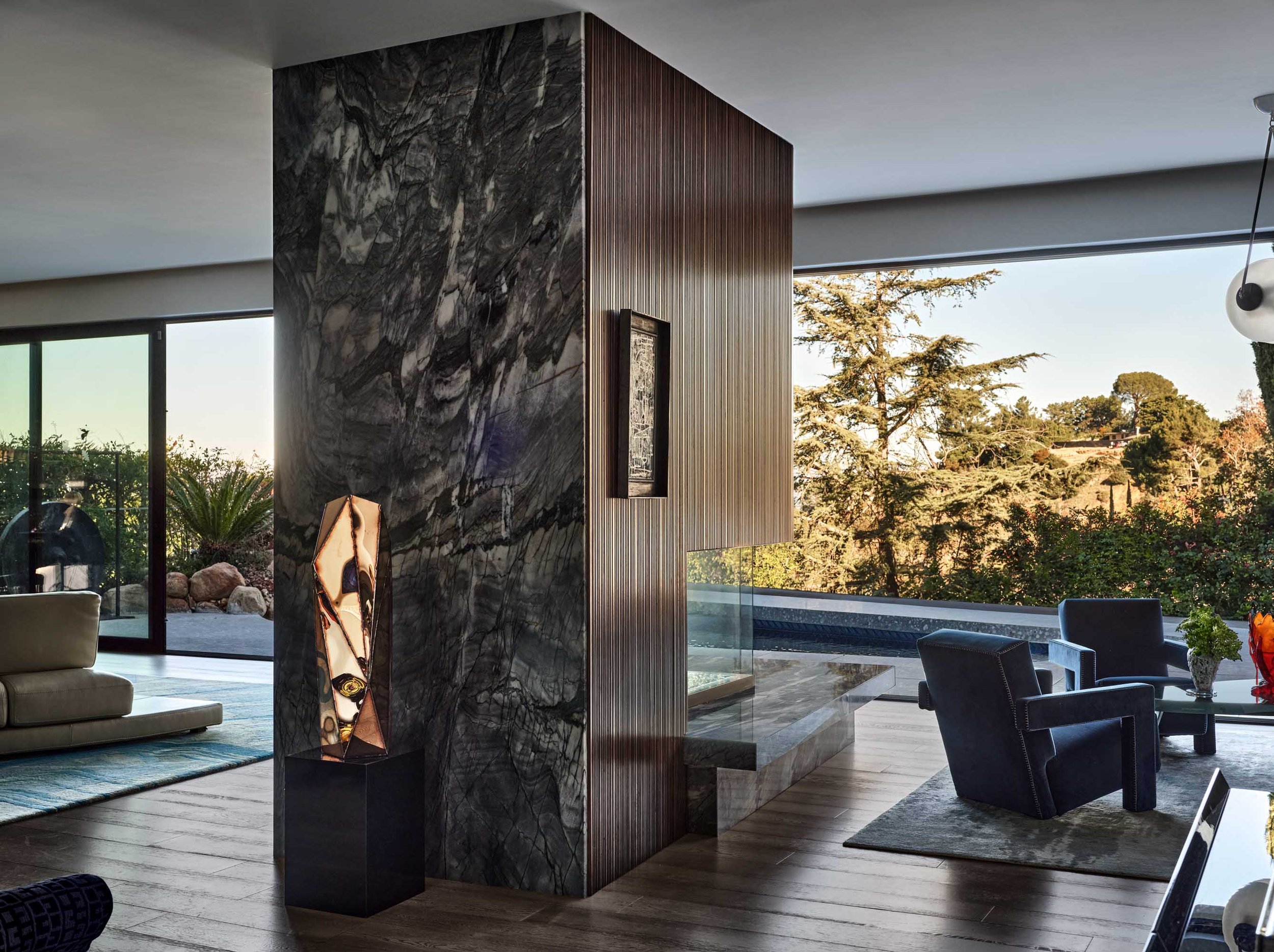 Luxury Beverly Hills living room by interior and architectural designer Luis Fernandez