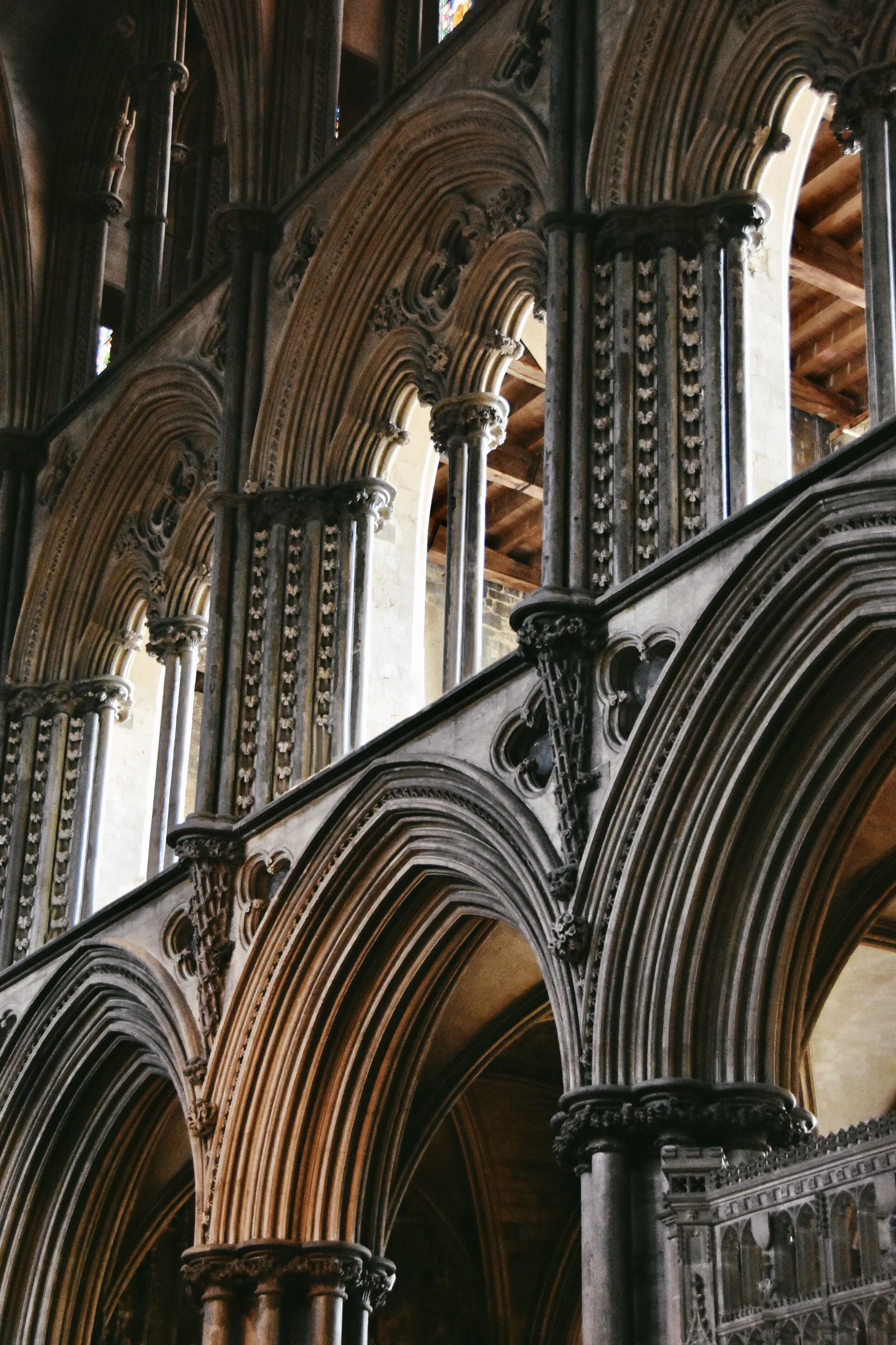  Ely Cathedral architecture in Ely, Cambridgeshire, England (February 1, 2020) 