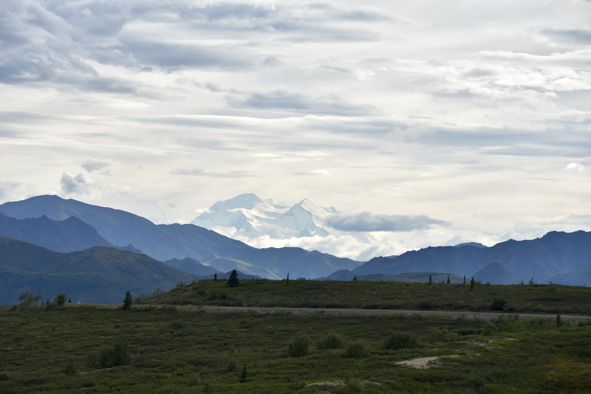 The North and South peaks of Denali, the tallest mountain in North America (August 9, 2021)