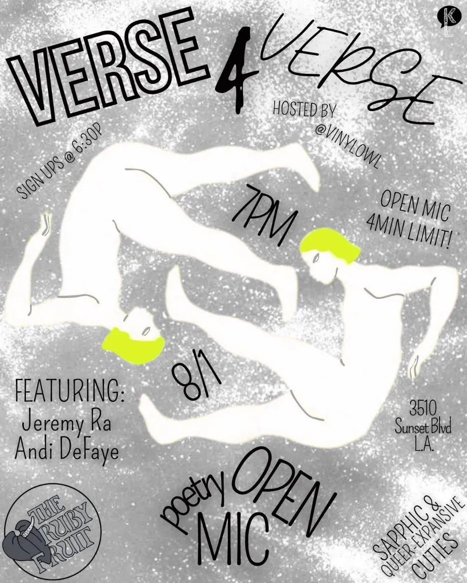 Join me this Thursday for a night of poetry reading at @therubyfruit ! @vinylowl always put together really wonderful and interesting events, and I'm super excited to be reading with @iamthatandi