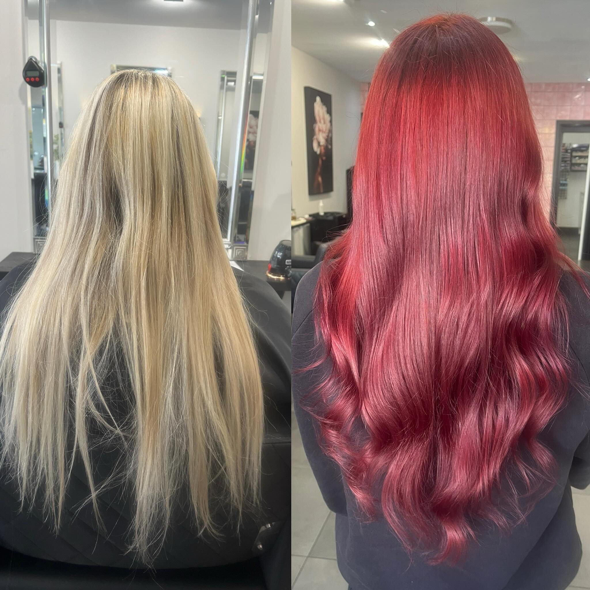 From blonde to deep red we love love love this colour change hair by @sketchyeskimo
