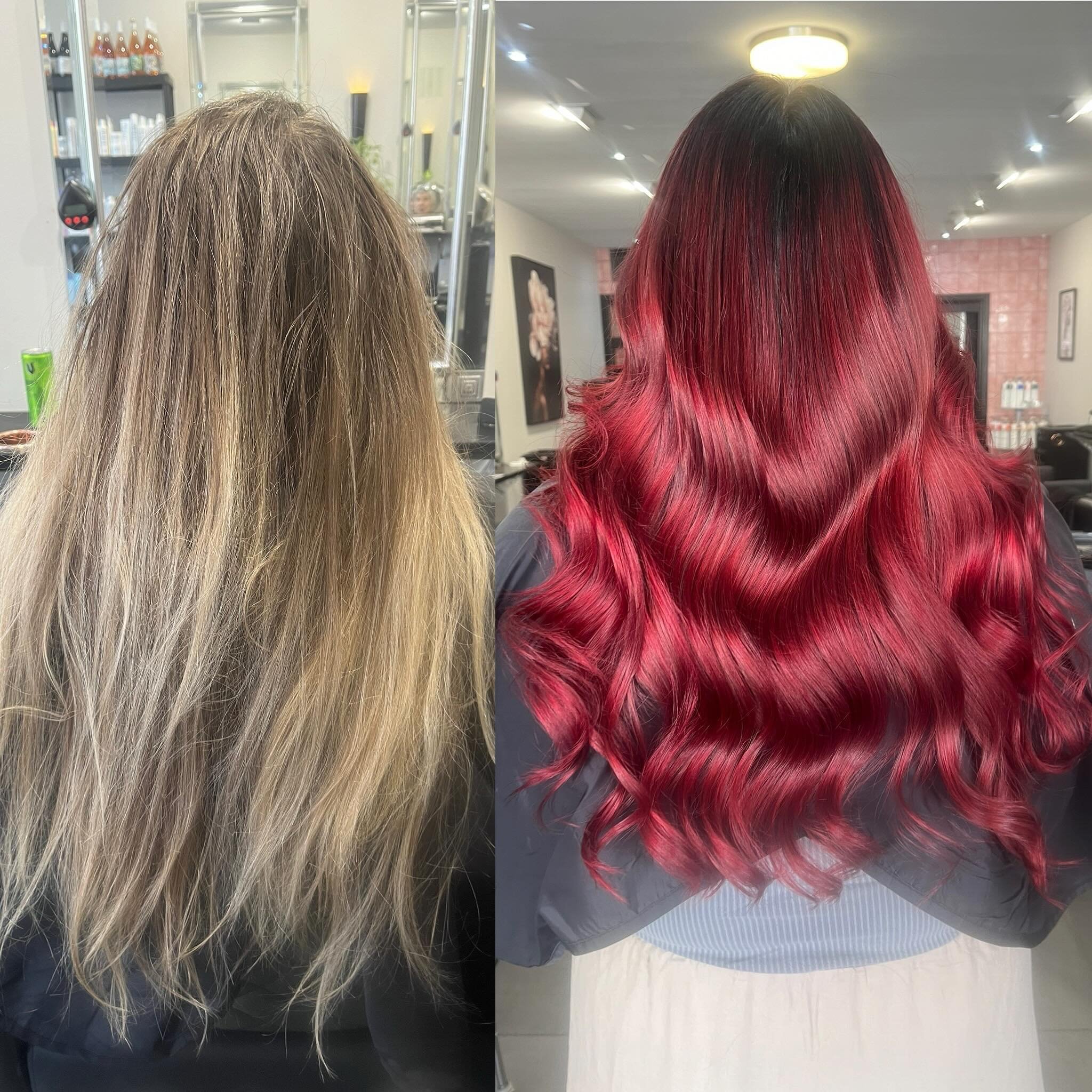 This colour turned out incredibly using @pravana.australia @evolvehairconcepts foils Pure light 20vol foils 3nt hydragloss roots, red vivids on the ends and at basin over foils #pravana #colourist #colorist #haircolourist #haircolorist #hairdresser #
