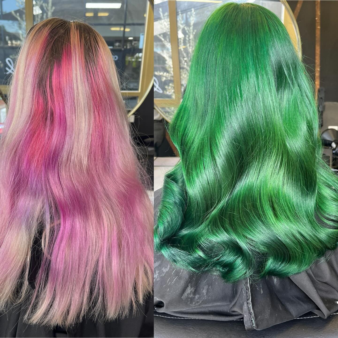 This look is making us green with envy!! Hair by @leslie_henshaw look acheived using @mukhaircare_global @mukhaircare_professional we used mplex lightener and 20vol rinsed then emerald green with a few grams midnight black #muk #mukhaircare #colouris