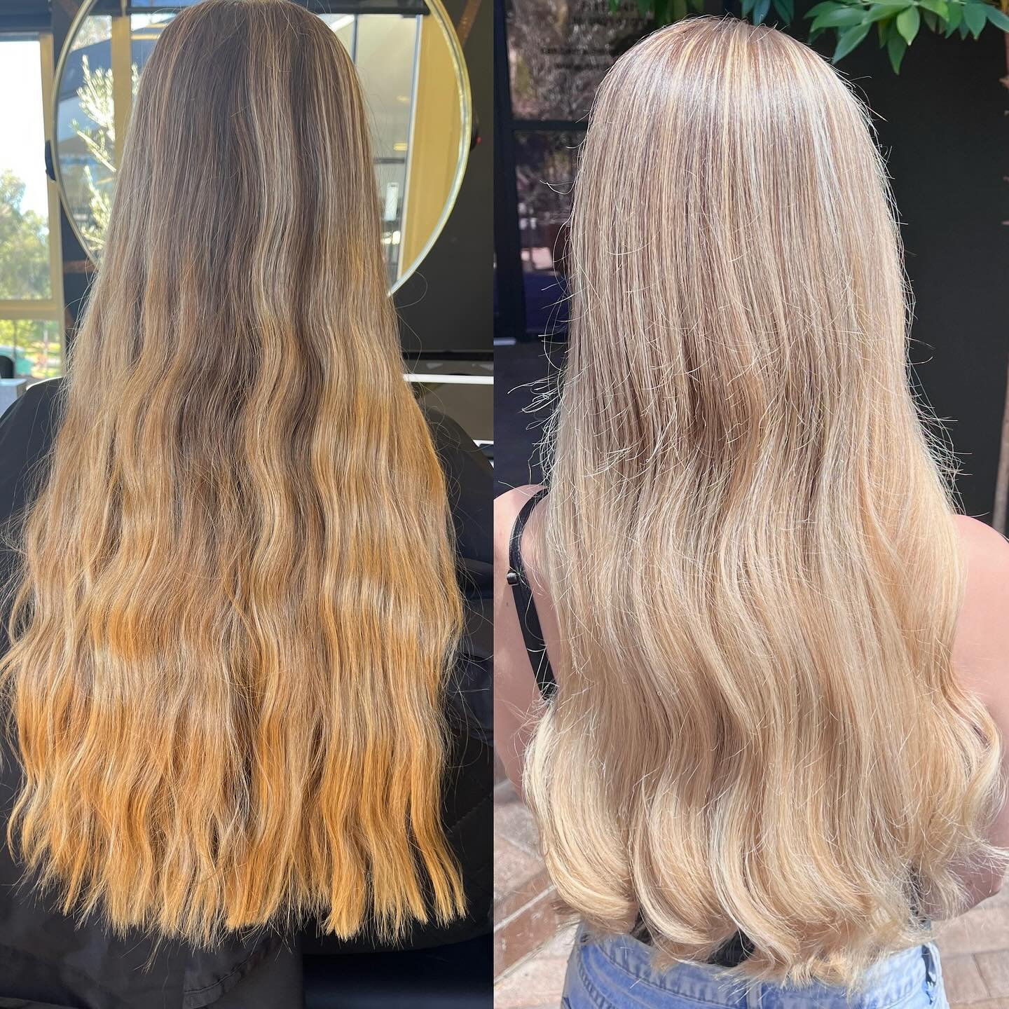 Grown out old balyage to bright fresh blonde hair by @leslie_henshaw using @mukhaircare_professional @mukhaircare_global I used ultra lift and 20vol roots mplex lightener and hybrid ends toned with 7.01 hybrid for root stretch , no toner used blonde 