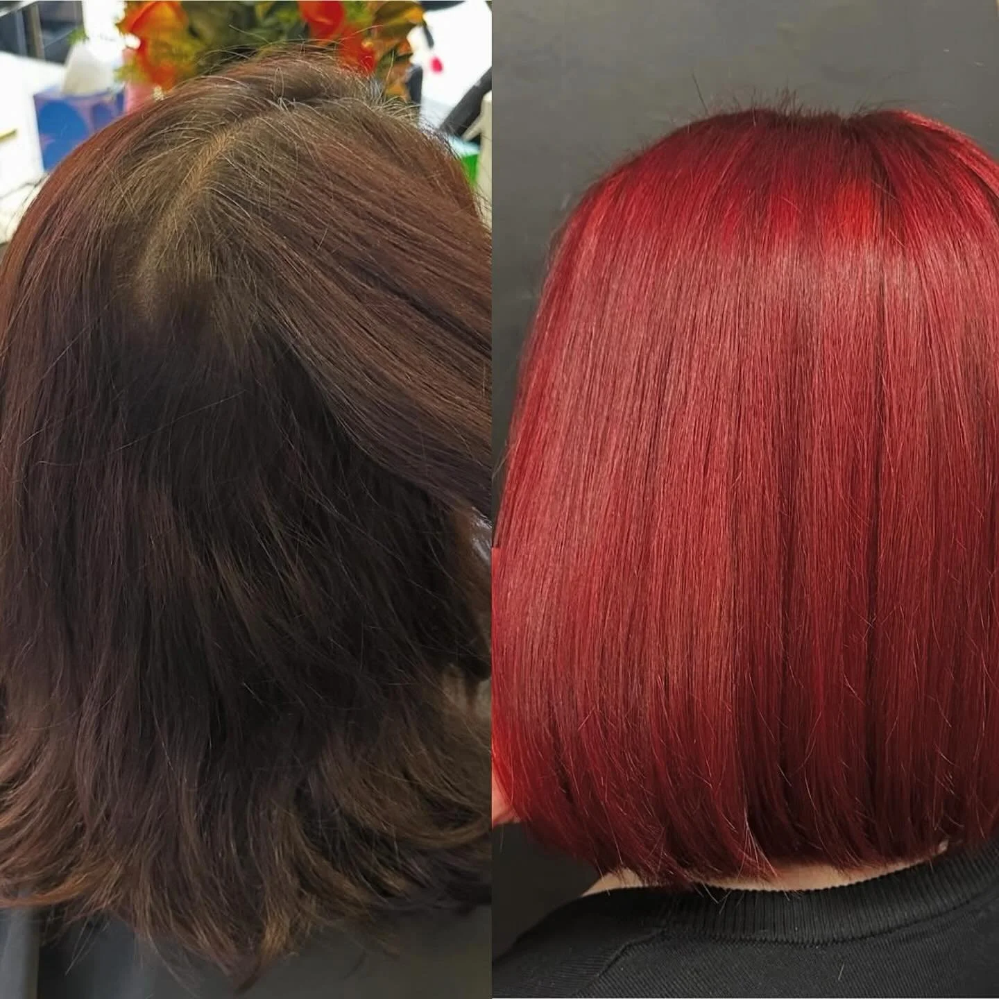 How epic is this change!! Hair by @hairbytavia___ using @mukhaircare_global @mukhaircare_professional we started with hybrid lightener and 20vol to remove old colour then used 1/3 6.0 1/3 77.63 1/3 66.66 20 vol and few blue drops on natural roots are