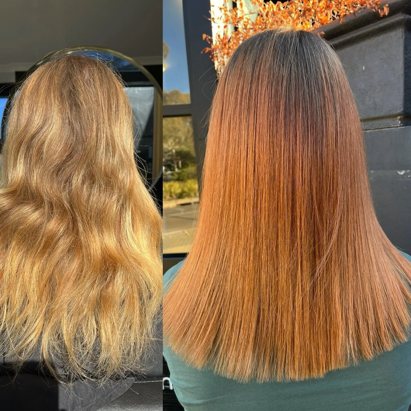 We love an on trend transformation!! Rich browns and auburns are all the rage 🧡🧡🧡 we used @mukhaircare_professional @mukhaircare_global 25g 10.73 25g 9.53 15g 8.43 10g 9.65 with 20vol #muk #mukhaircare #colourist #colorist #haircolourist #haircolo