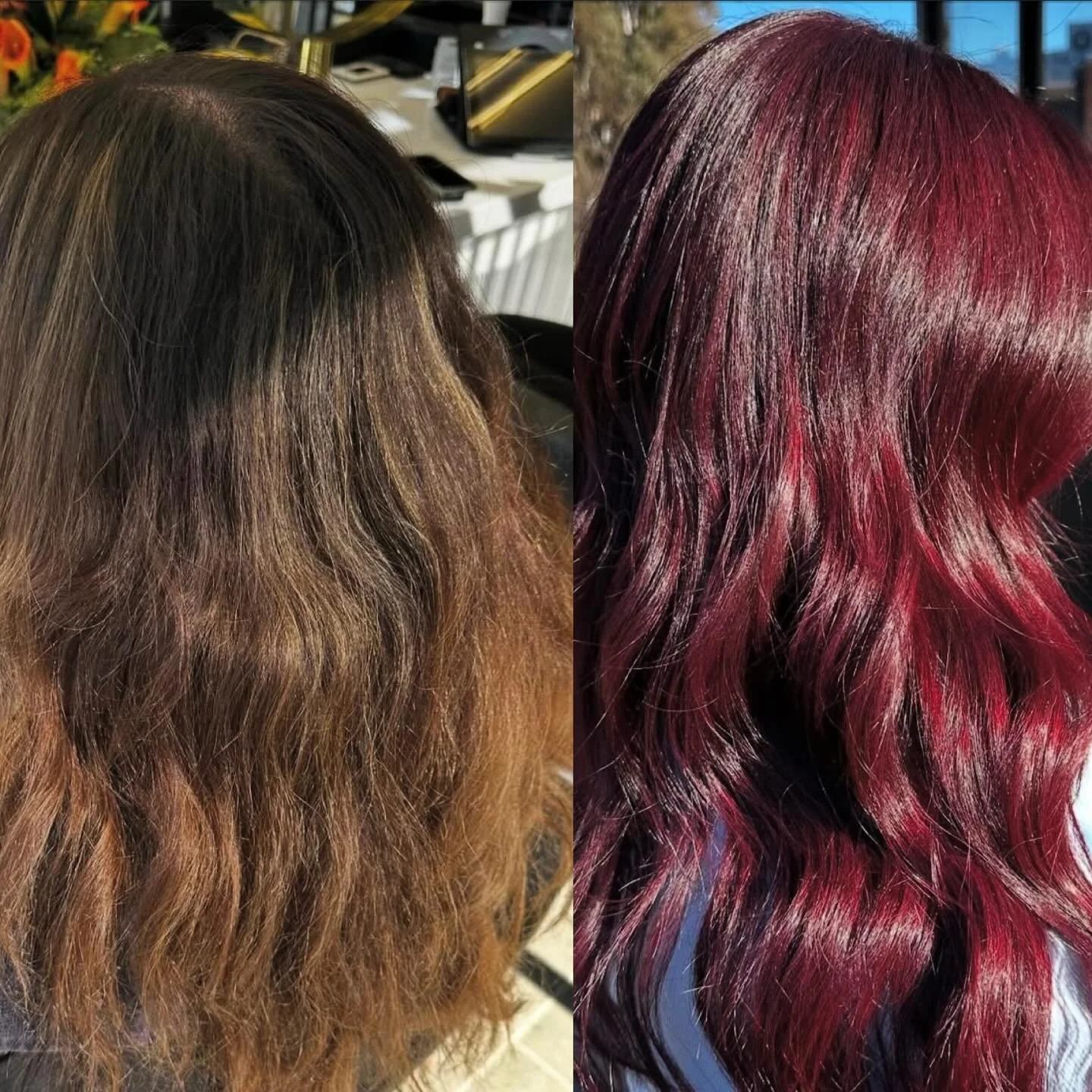 From faded to rich and vibrant this delicious cherry bomb 🍒 💣 by @hairbytavia___ using of course @mukhaircare_professional @mukhaircare_global we used 3/4 55.62 1/4 77.62 with 10vol #muk #mukhaircare #colourist #colorist #haircolourist #haircoloris