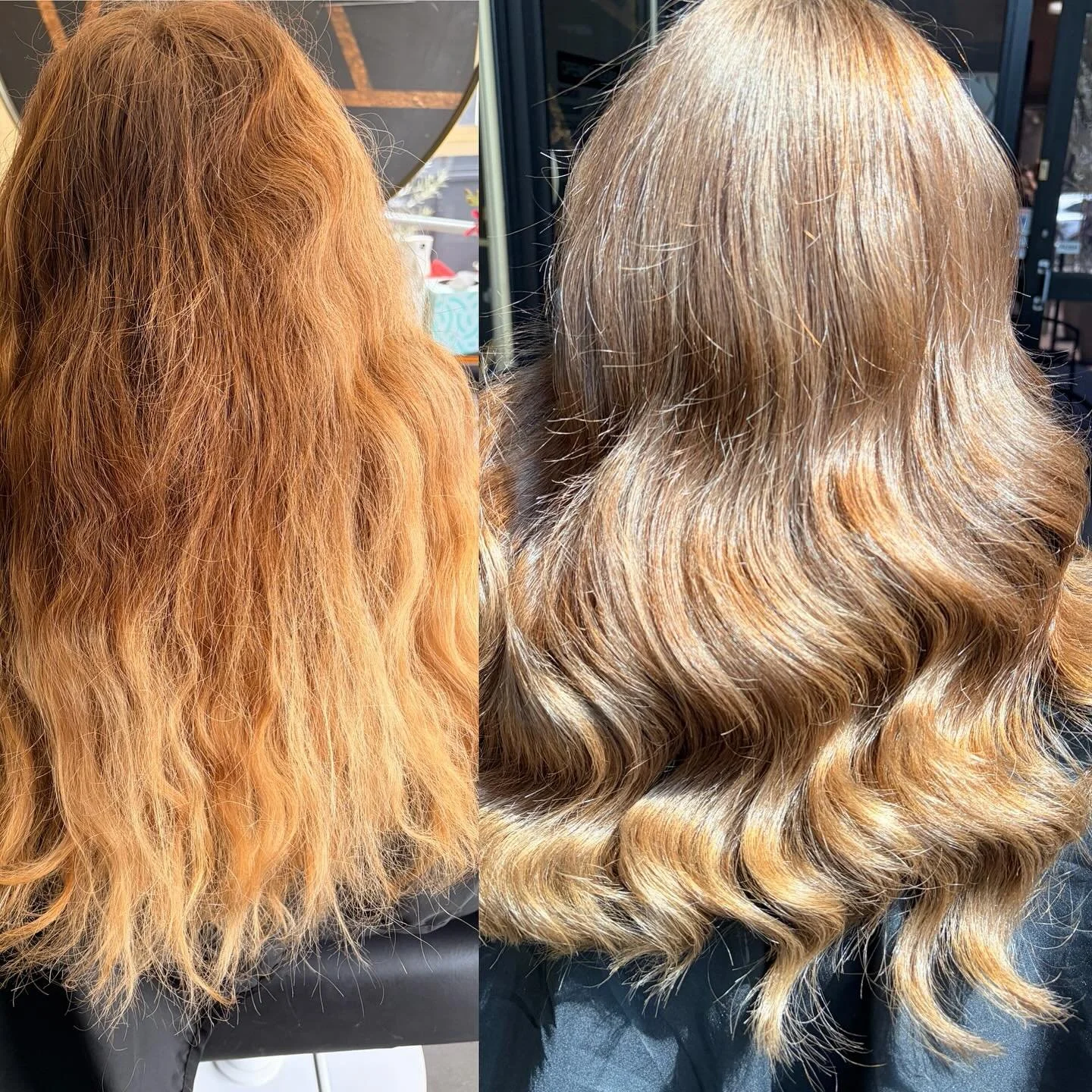 Brassy and bright to cool and blended using @mukhaircare_professional @mukhaircare_global we foiled 8.21 and hybrid on lighter pieces at the ends then did a global colour of 7.01 and 10vol #muk #mukhaircare #colourist #colorist #haircolourist #hairco