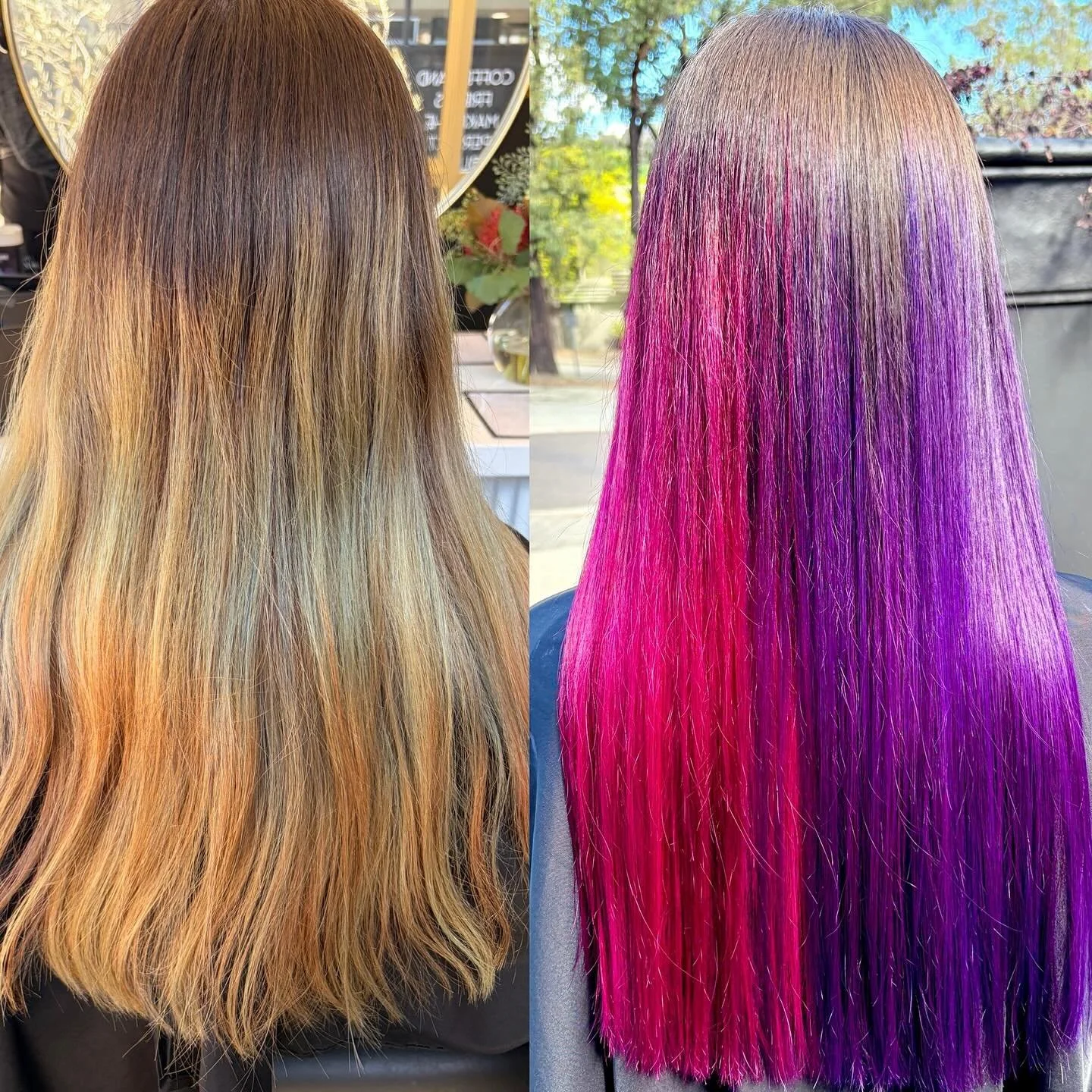When you can&rsquo;t choose why not both? Using @mukhaircare_professional @mukhaircare_global deep purple and fuchsia pink #muk #mukhaircare #colourist #colorist #haircolourist #haircolorist #hairdresser #canberrahairdresser
#canberrasalon #colourspe