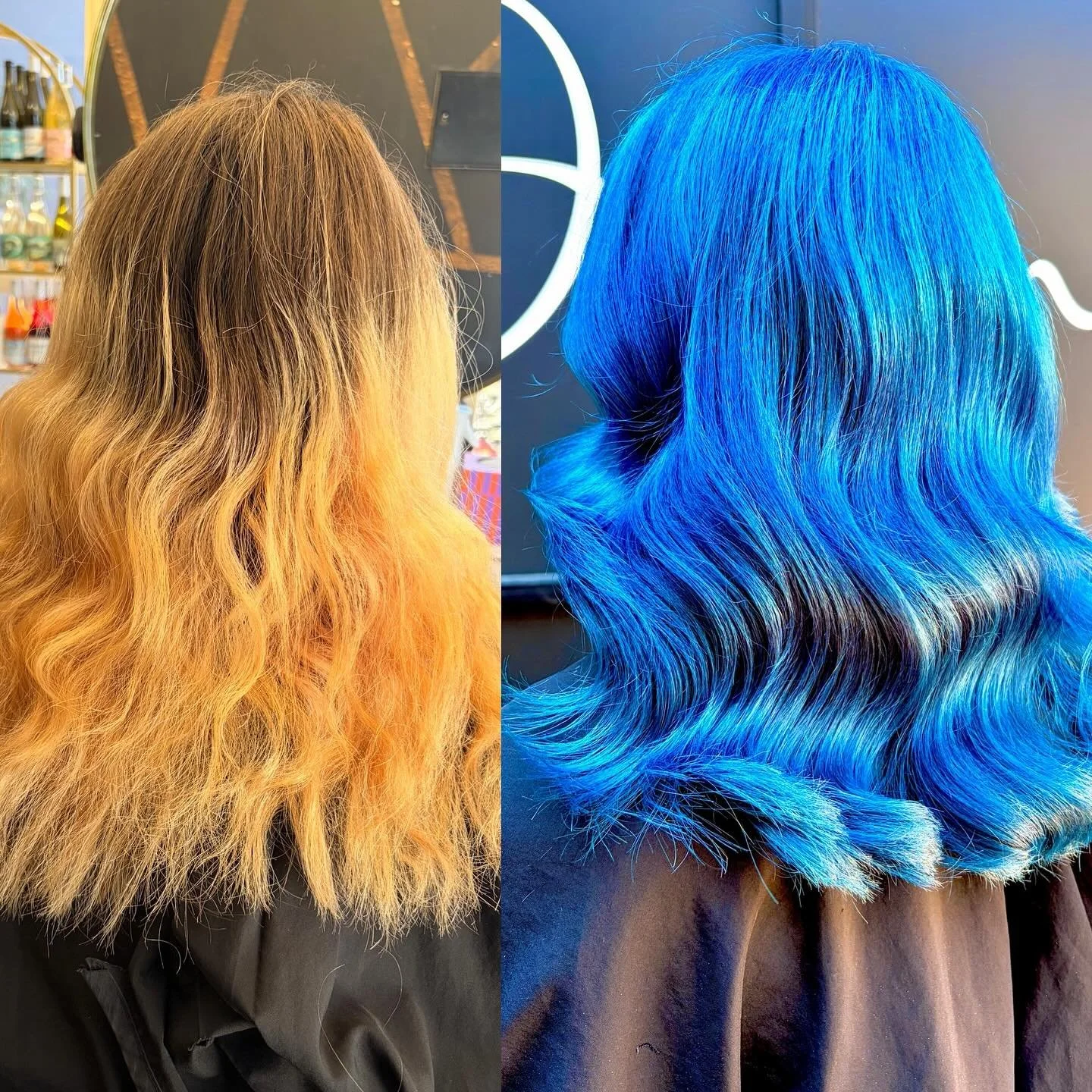 This colour is a once in a blue moon 💙 🌑  we used @mukhaircare_professional @mukhaircare_global hybrid lightener and 20vol rinsed then 80g royal blue 80g sea blue 40g midnight black #muk #mukhaircare #colourist #colorist #haircolourist #haircoloris
