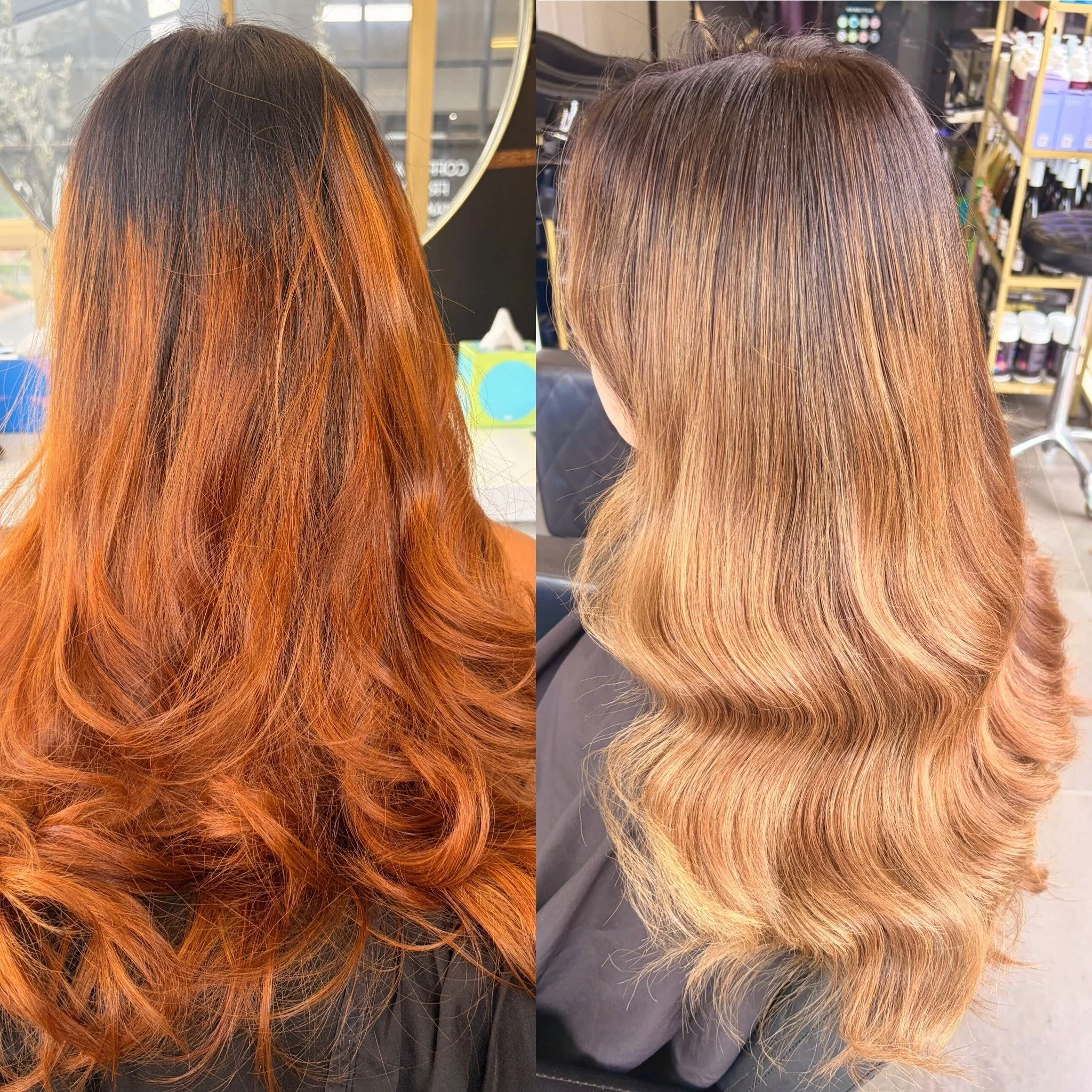 At home &ldquo;balayage&rdquo; to soft and blended 😍 using of course @pravana.australia @evolvehairconcepts @pravana we used the ultra lightener and 20vol for the foils 7.1 and zero lift to cancel the warmth in the existing colour then toned with 5n