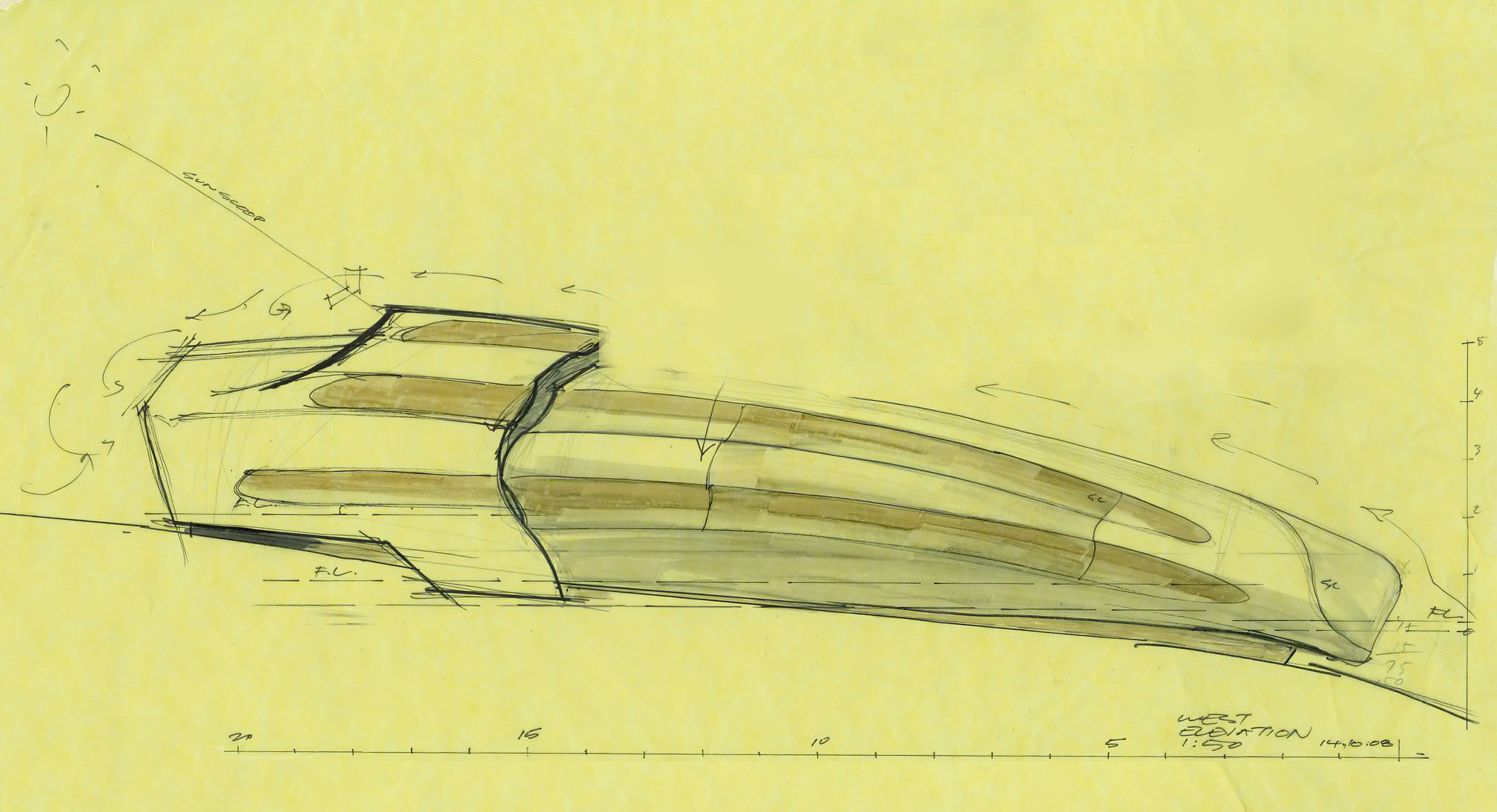 Blowhouse by Paul Morgan Architects - elevation sketch