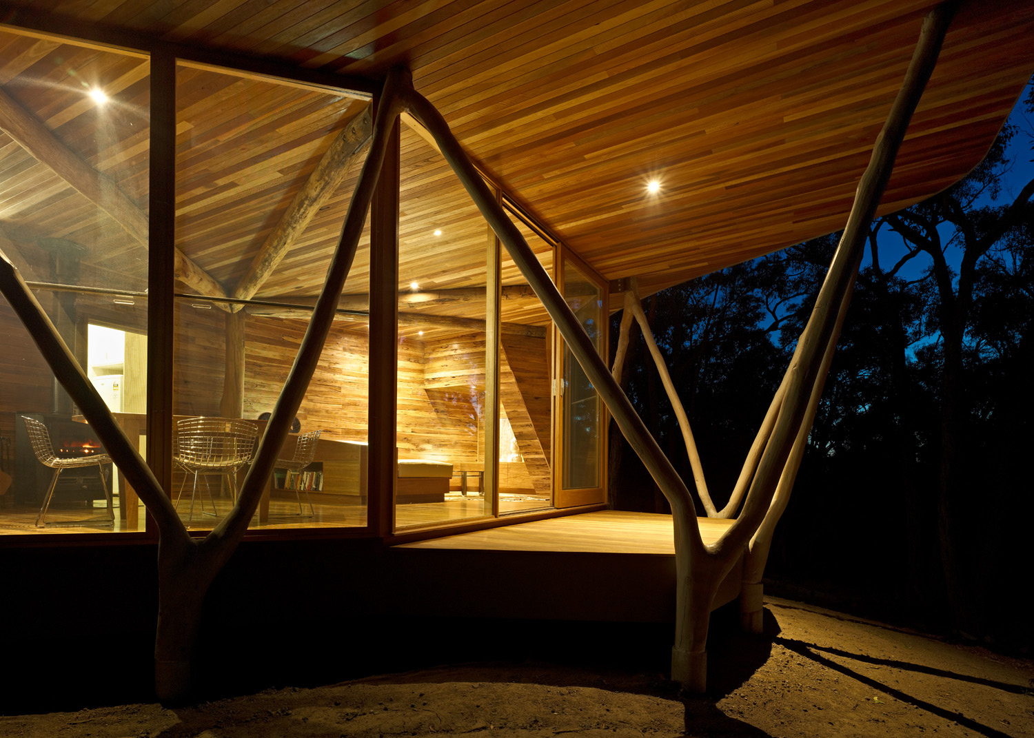 Paul Morgan Architects The Trunk House forest retreat Victoria’s Central Highlands interior