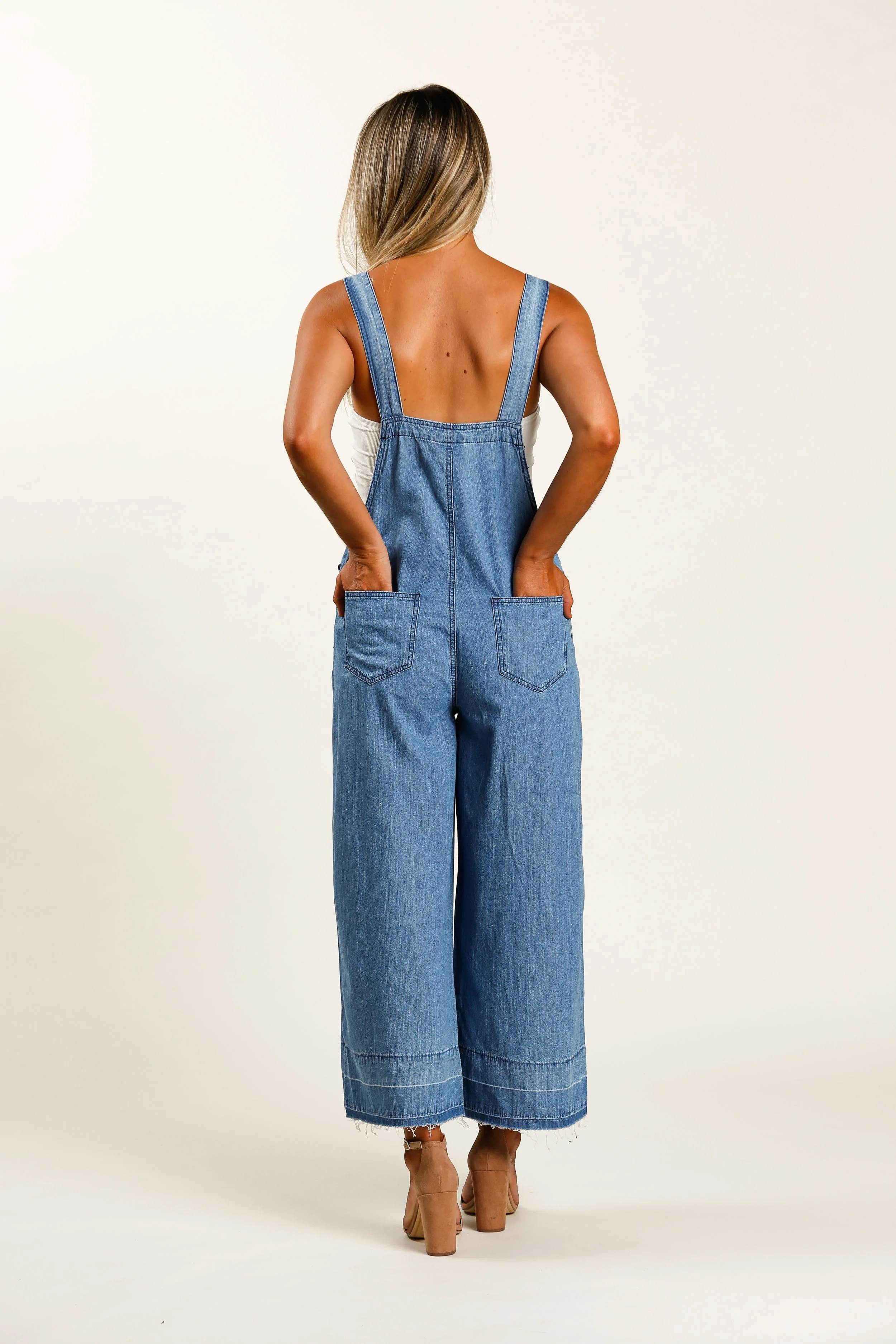 Laken Cropped Overalls — Salt + Soul