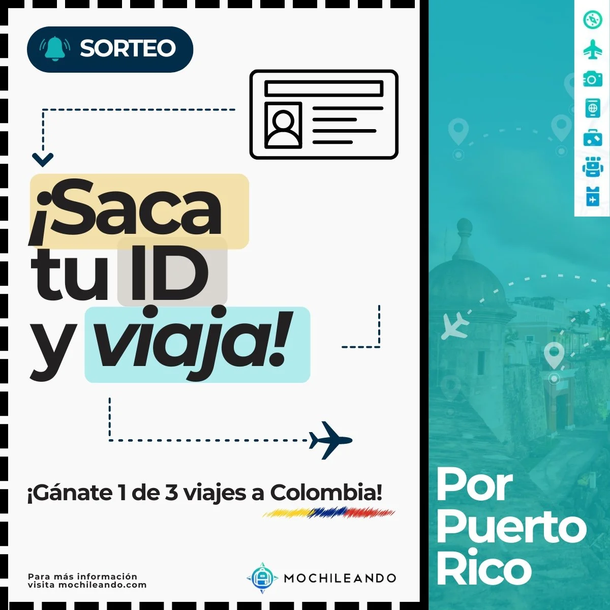¡Saca tu ID y viaja! Mochileando sorteará 3 viajes a Colombia