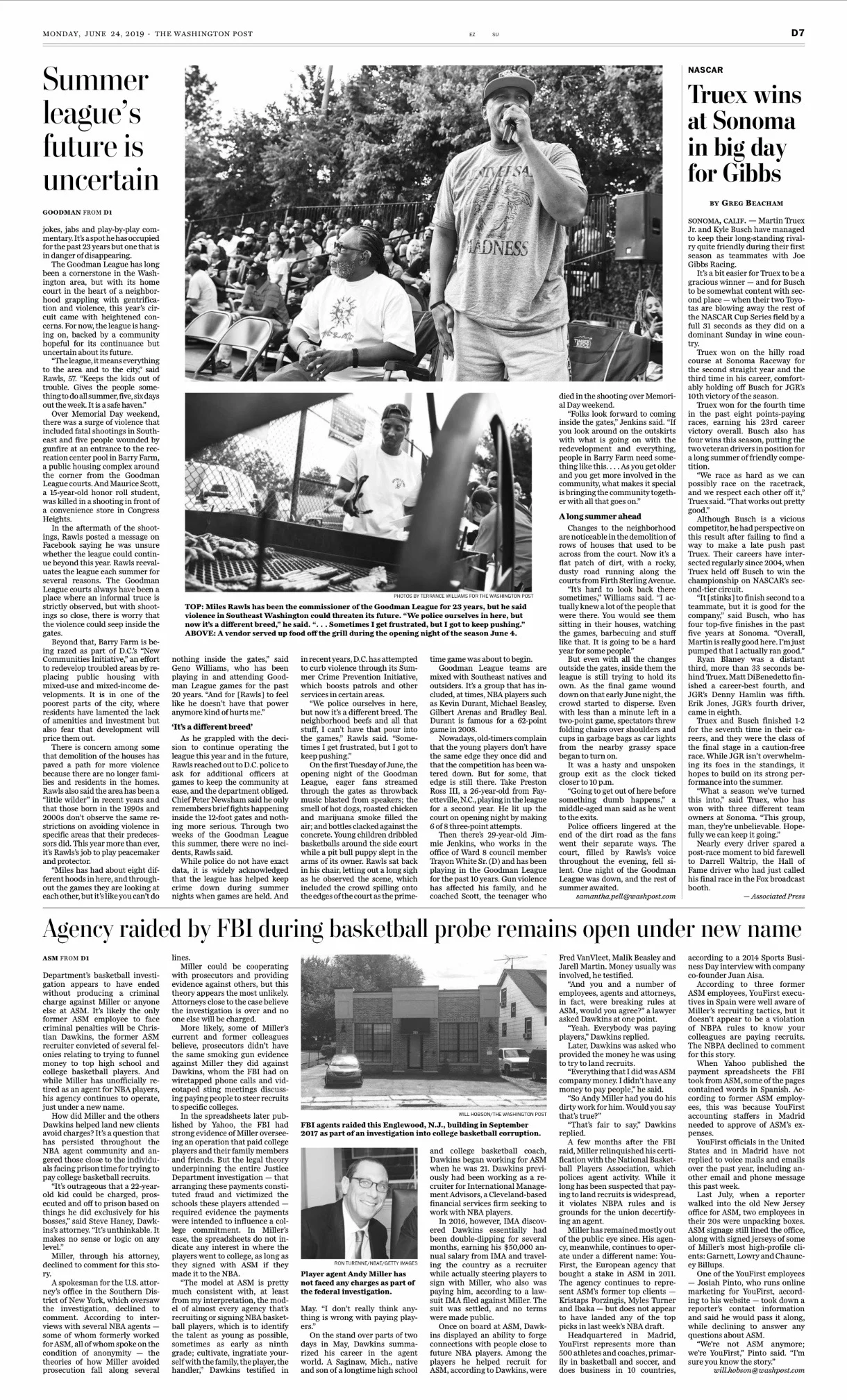 The Washington Post published on 06.24.2019 Article: Summer league's future is uncertain