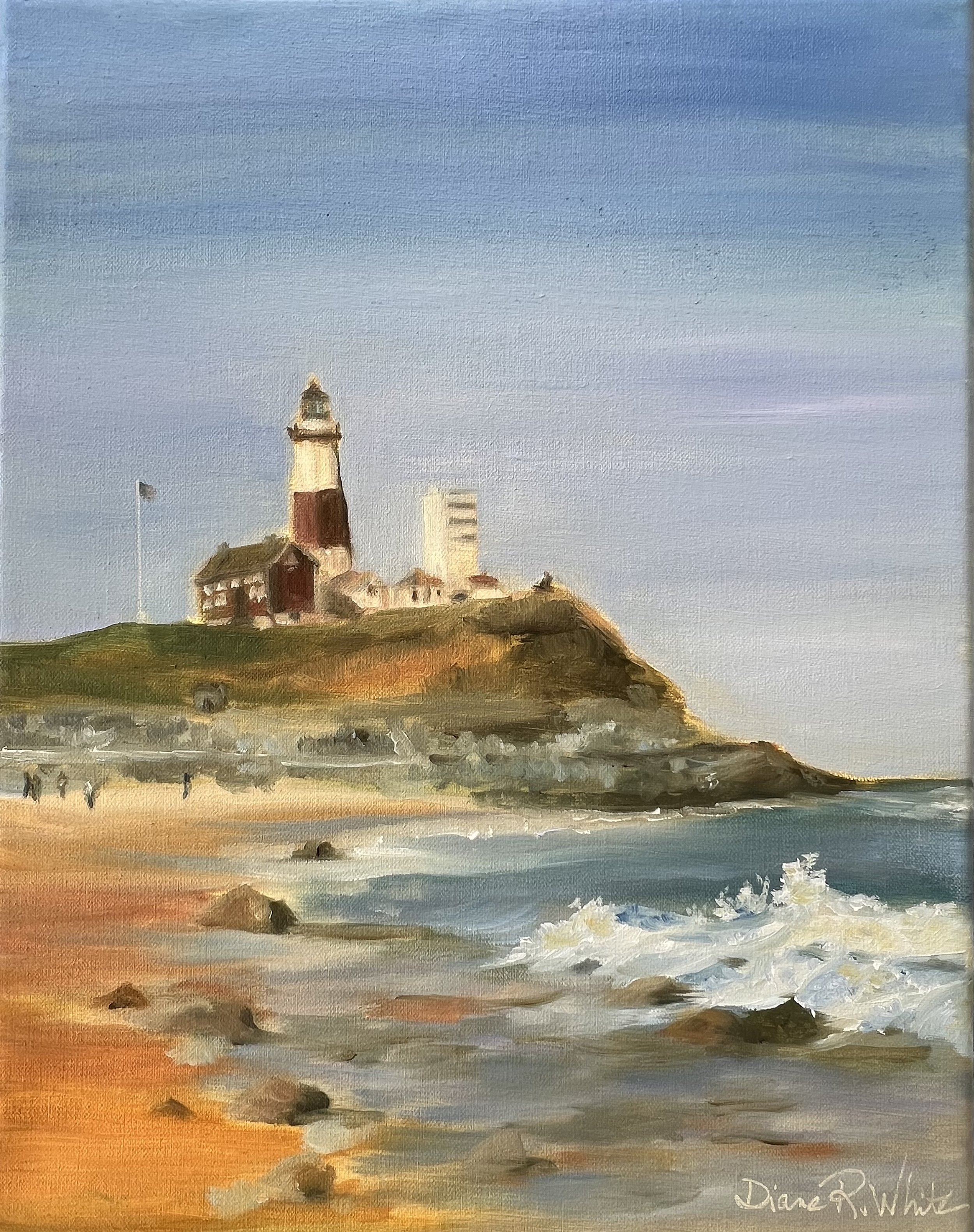 The Lighthouse at Montauk (11"W x 14"H) Oil on Linen Canvas