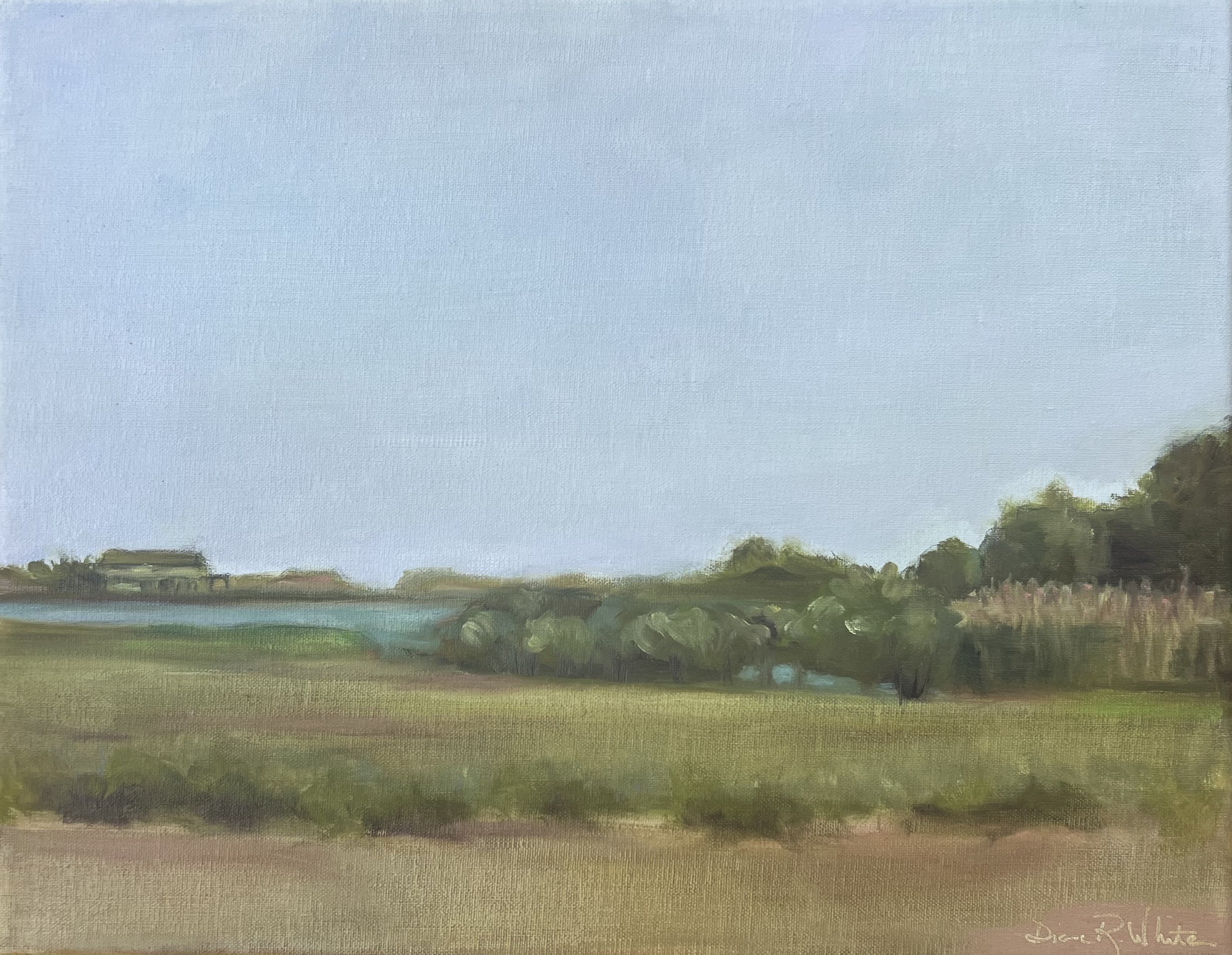 "Wednesday at the Pond" (14"W x 11"H)