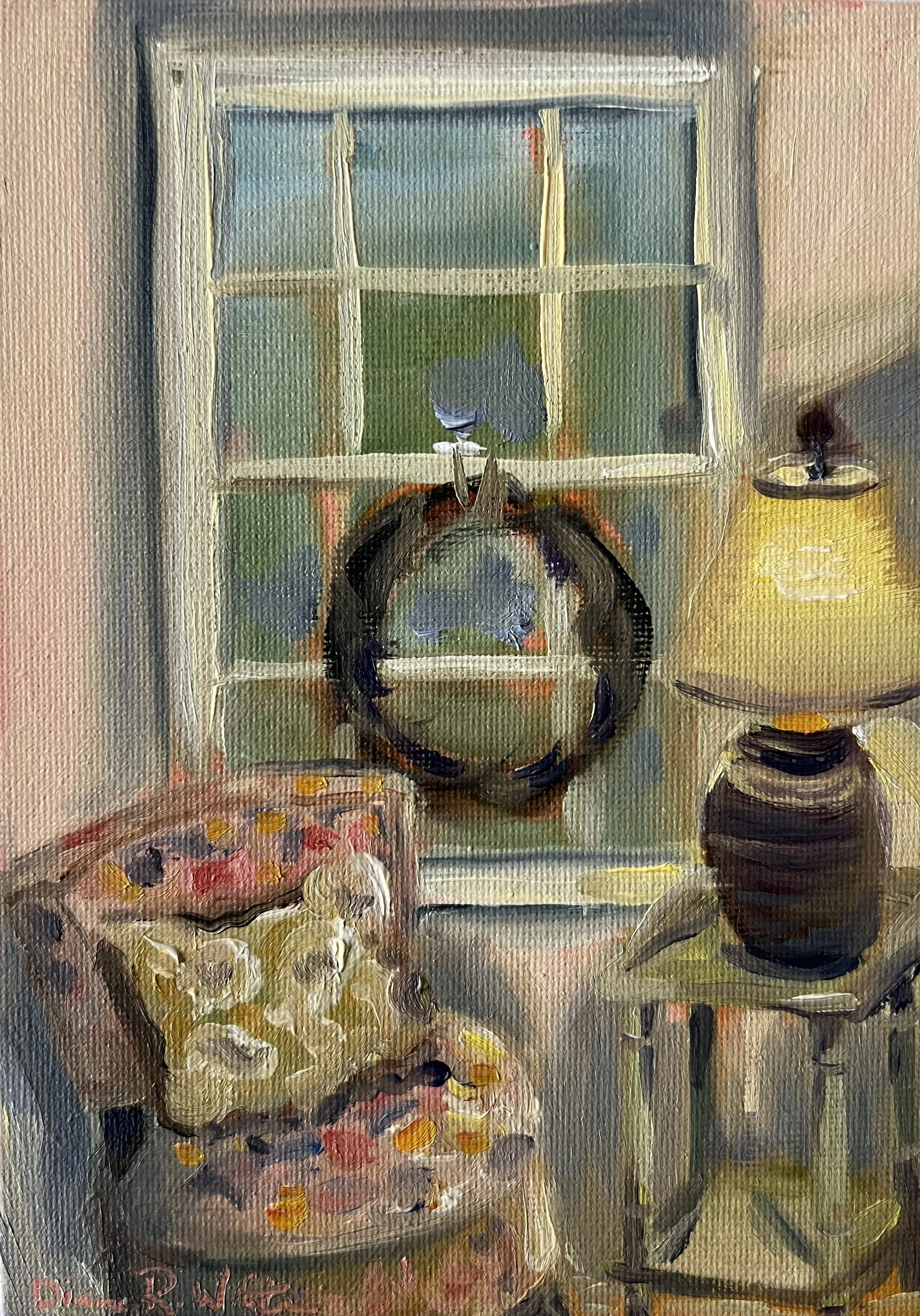"A Chair for My Mother" (5"W x 7"H) Oil on Canvas Board