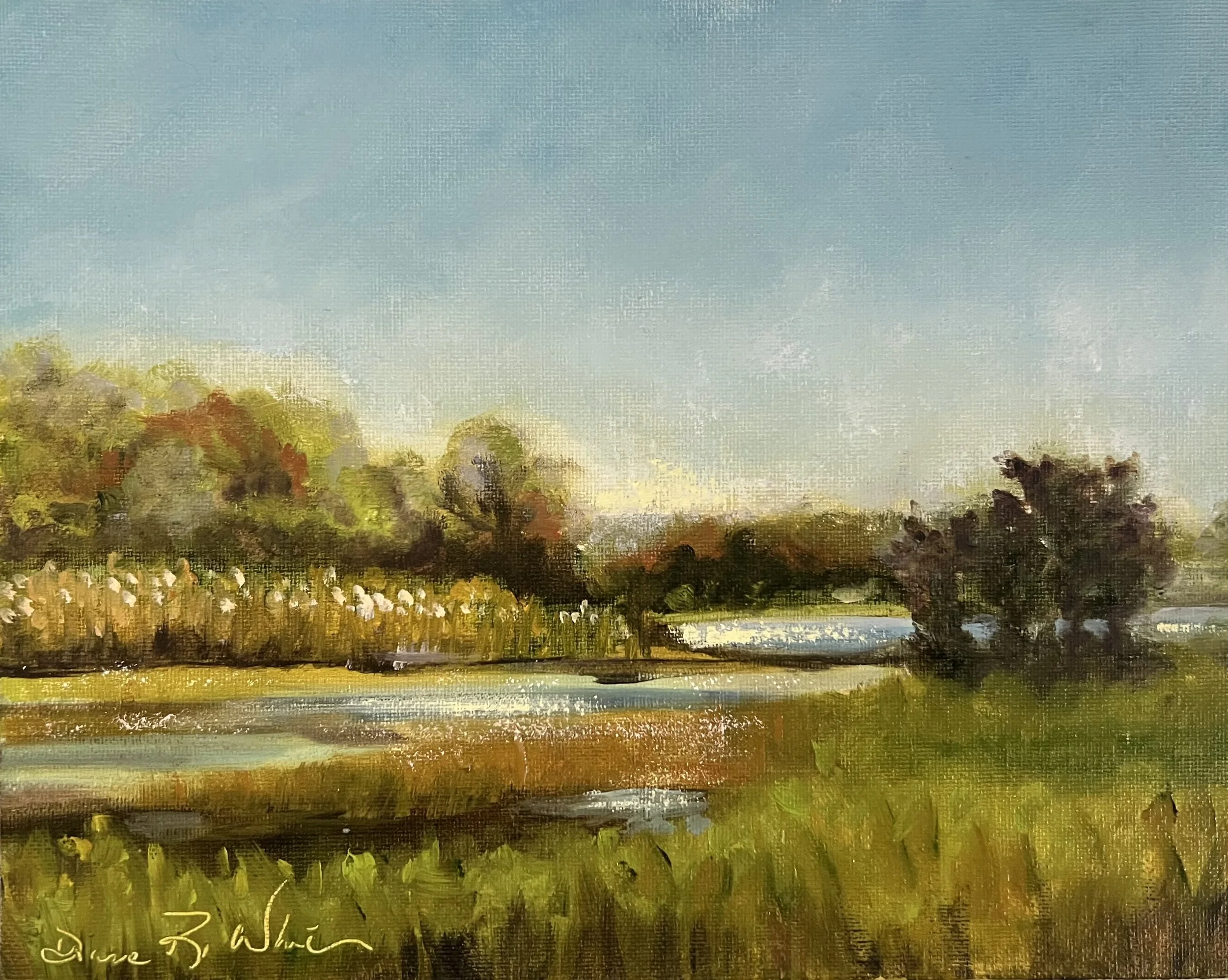 "Morning Over Three Mile Harbor" (8"W x 10"H) Oil on Canvas Board