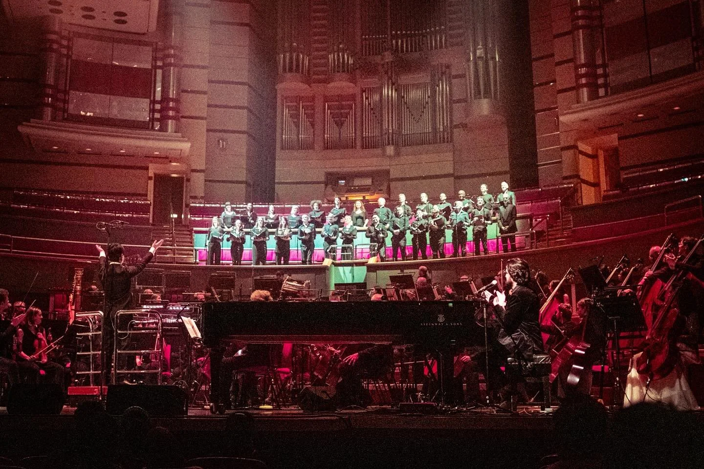 Two epic sold-out shows at Birmingham Symphony Hall and @barbicancentre ♥️💫✨ Great to be back with the @orchestralqawwaliproject , performing with the incredible @thecbso and London Voices - so much joy and energy both on stage and in the aud