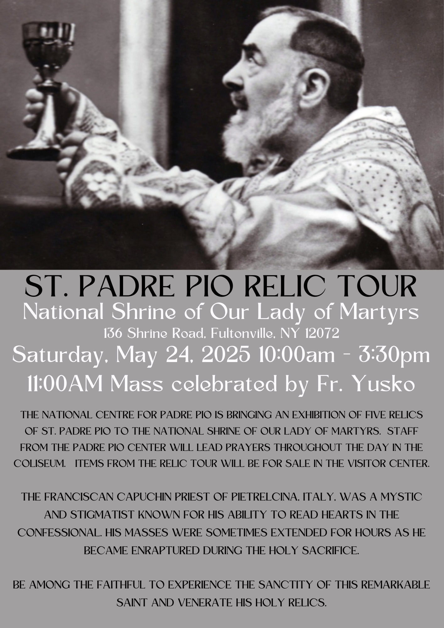 St. Padre Pio Relic Tour