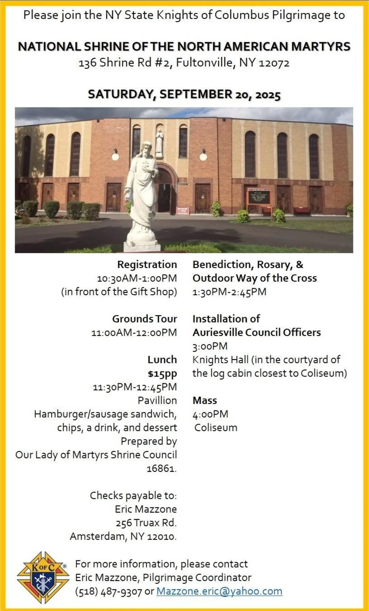NYS Knights of Columbus Pilgrimage