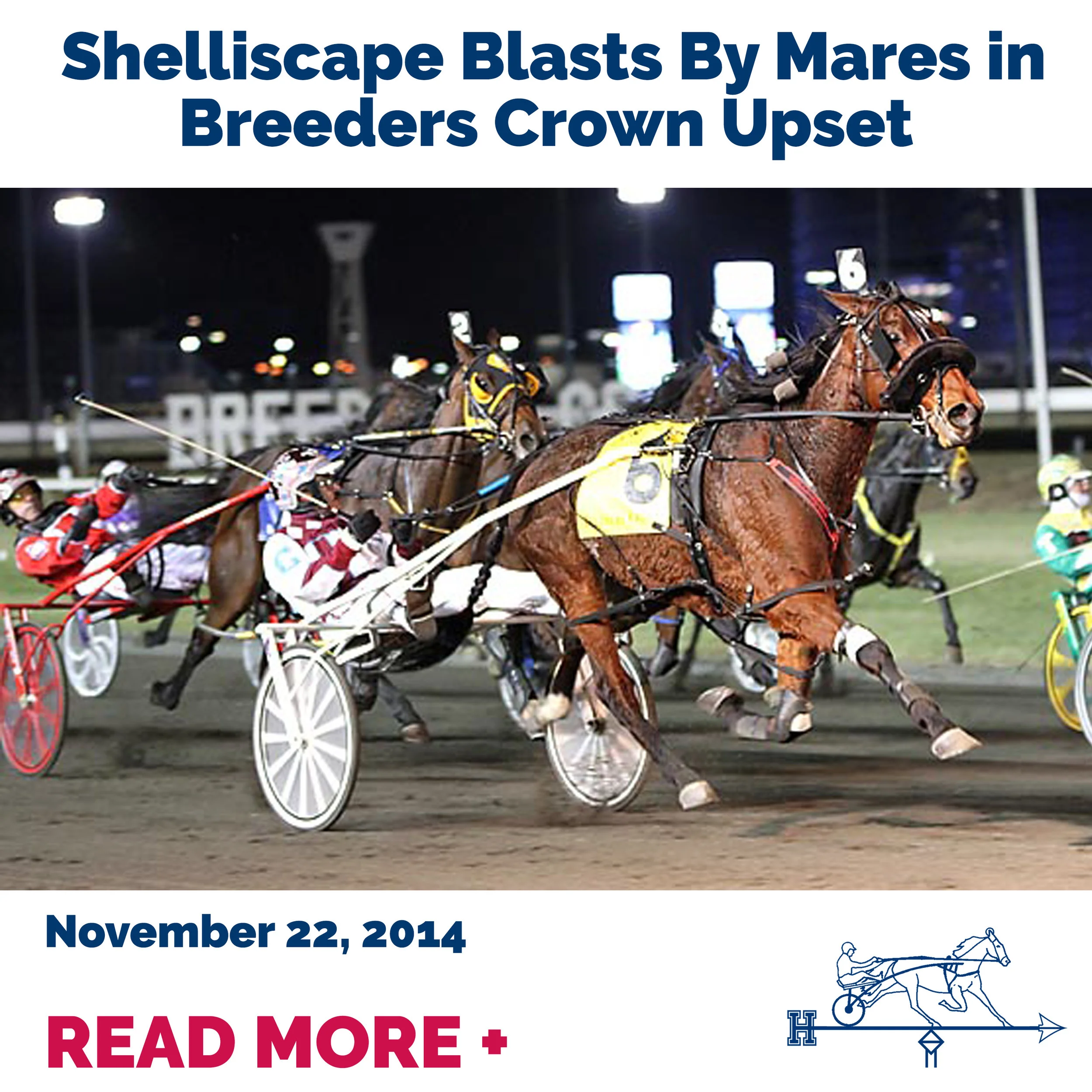  Shelliscape Blasts by Mares in Breeders Crown Upset 