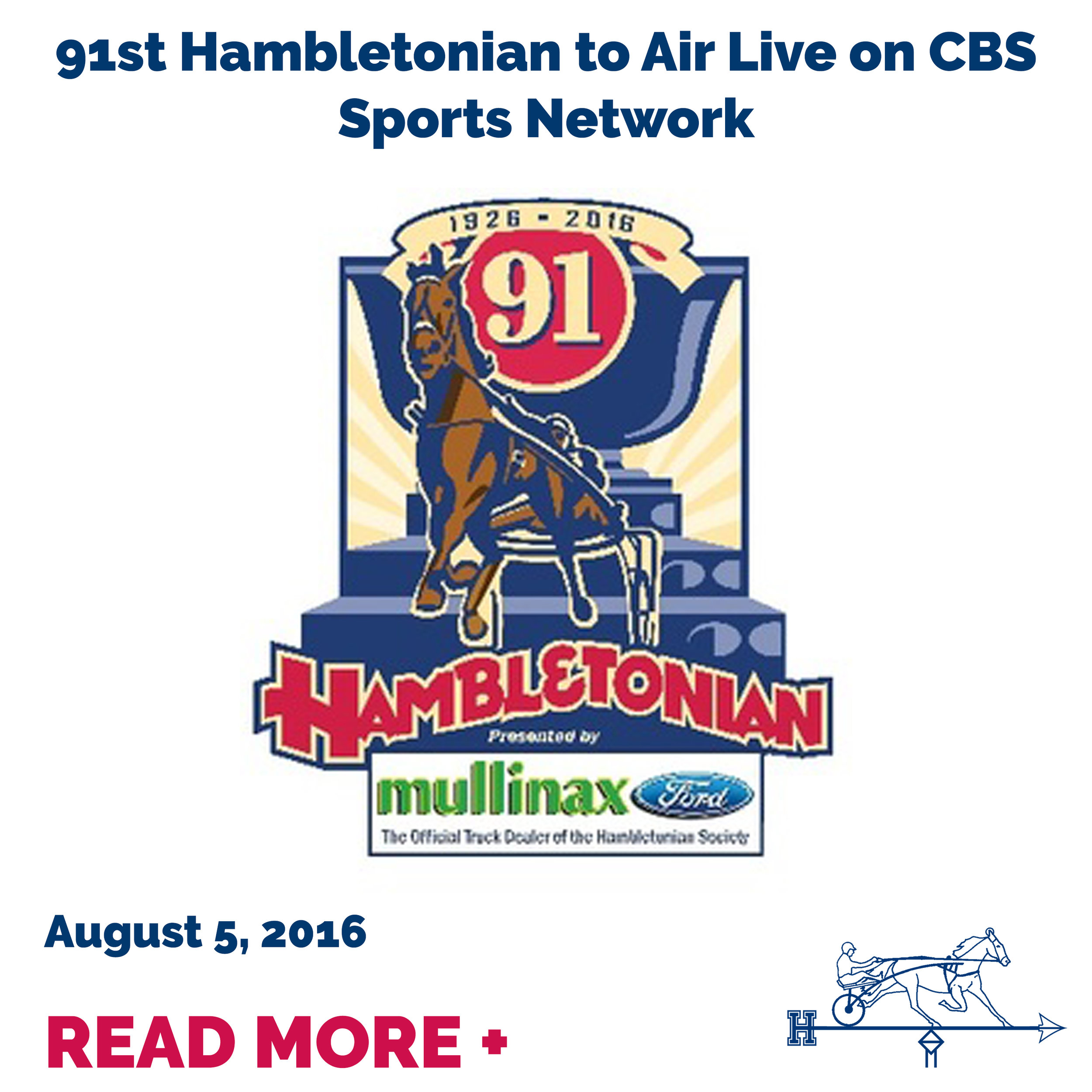 91st Hambletonian to Air Live on CBS Sports Network