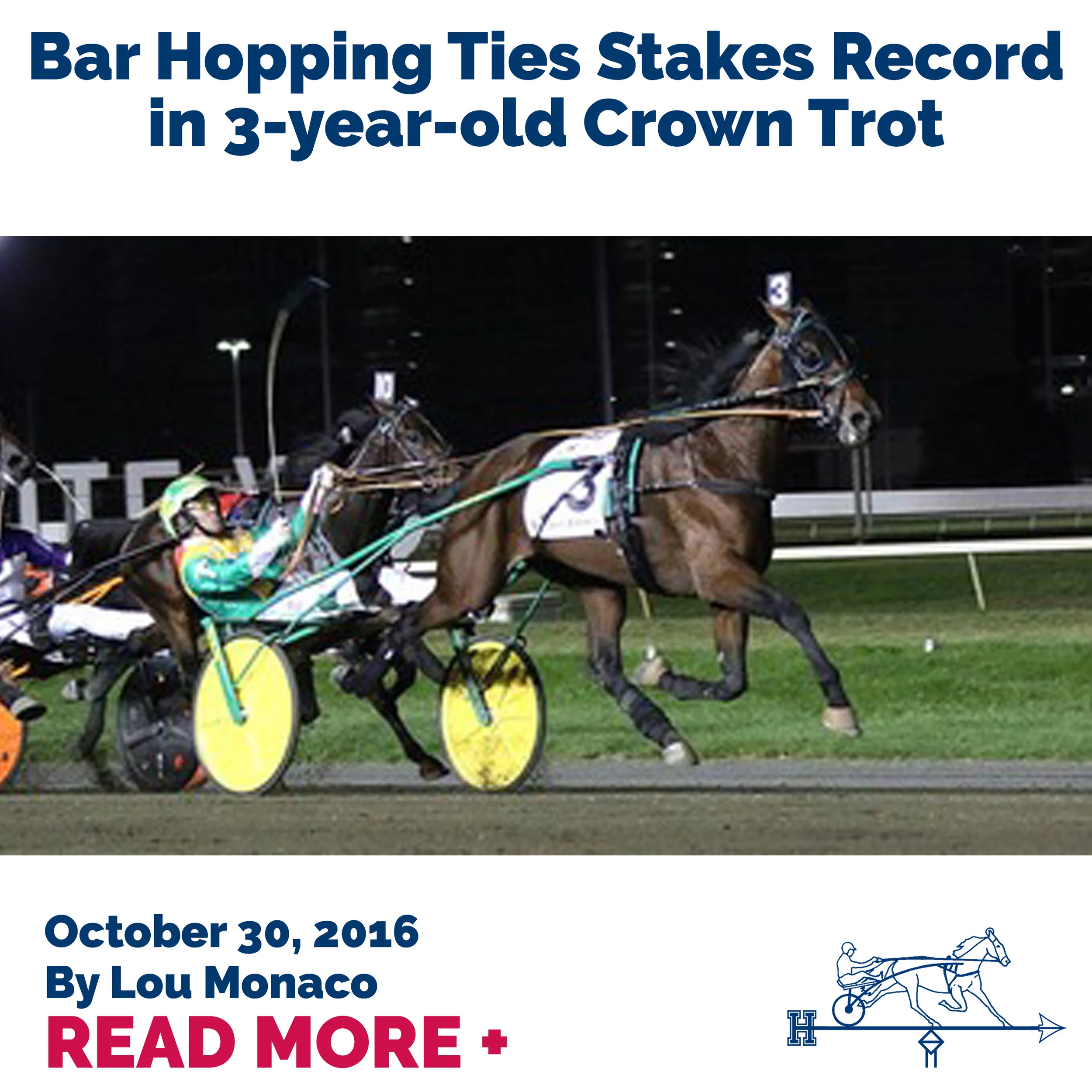 Bar Hopping Ties Stakes Record in 3-year-old Crown Trot