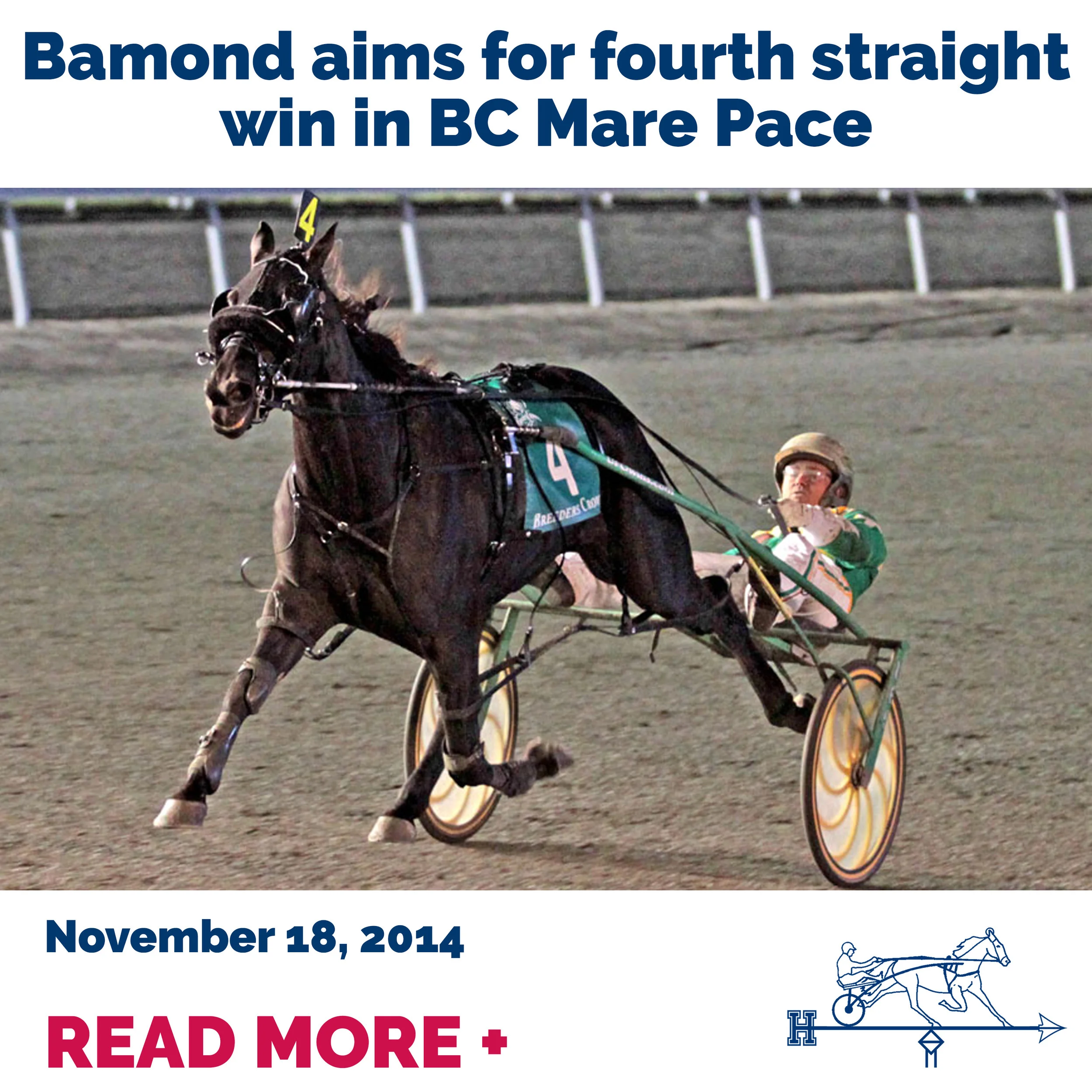  Bamond aims for fourth straight win in BC Mare Pace 