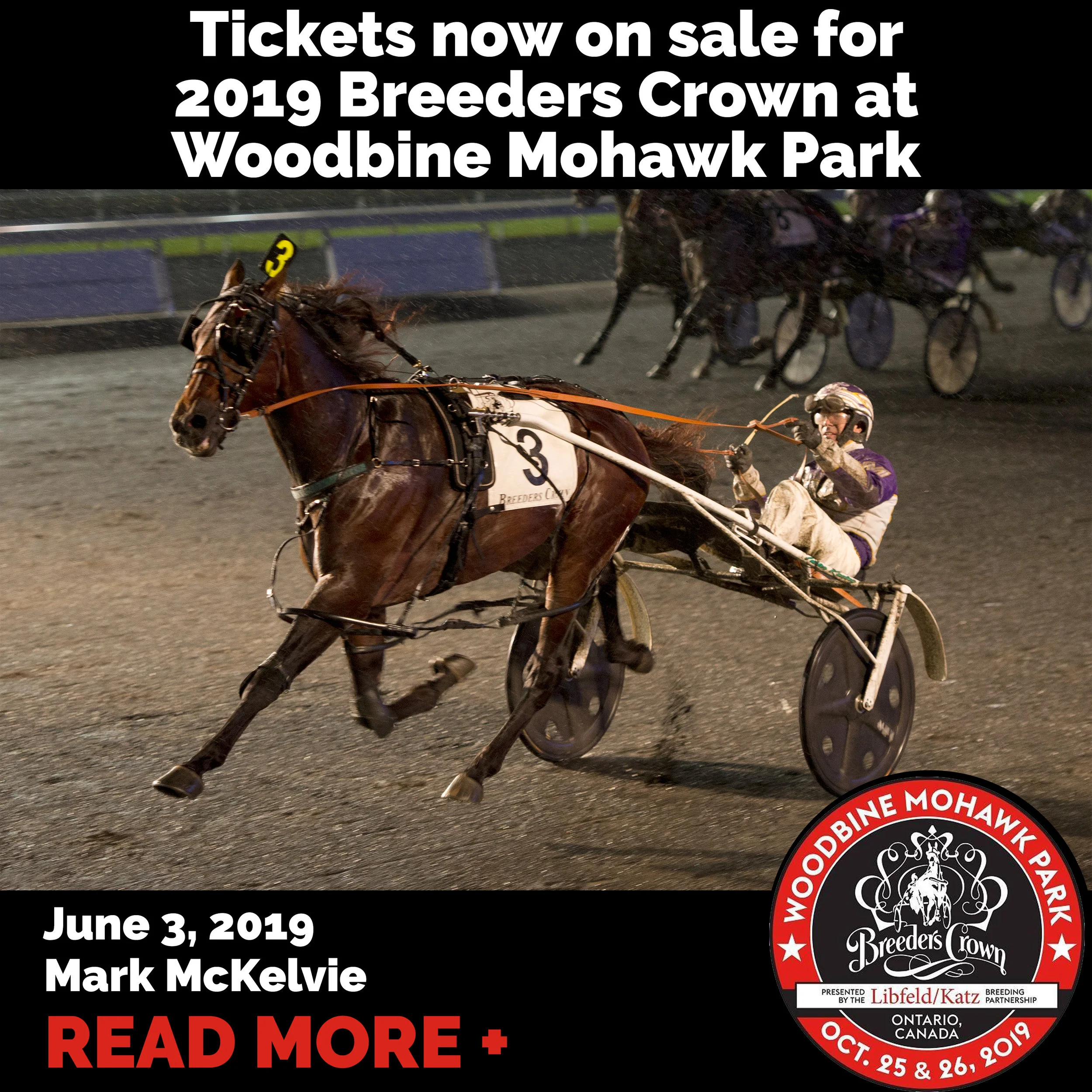 Tickets now on sale for 2019 Breeders Crown at Woodbine Mohawk Park