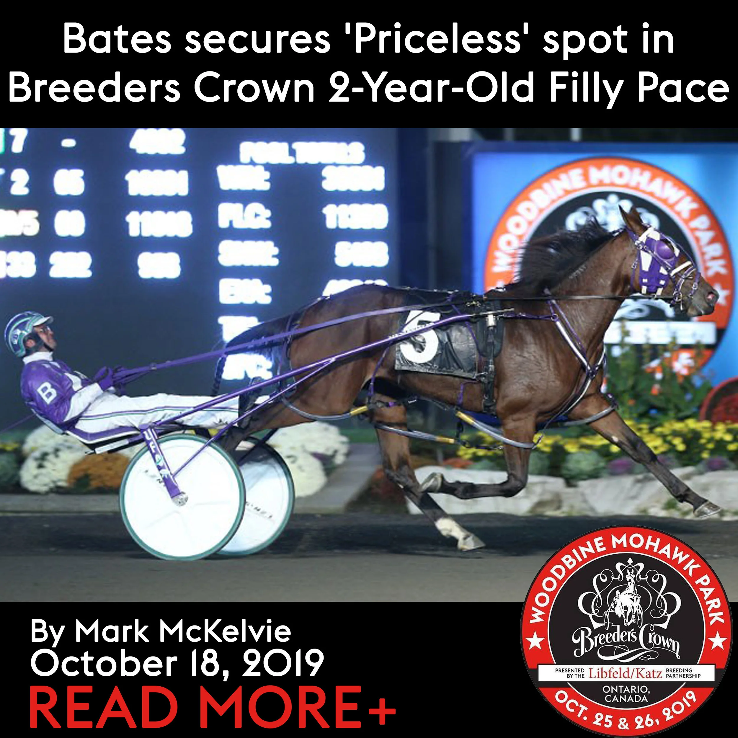 Bates secures 'Priceless' spot in Breeders Crown 2-Year-Old Filly Pace