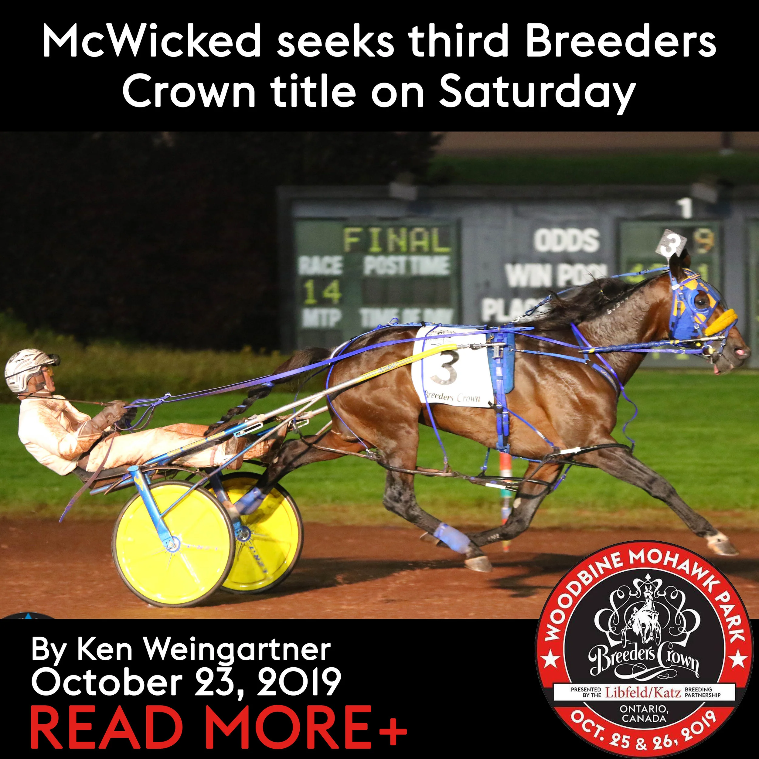 McWicked seeks third Breeders Crown title on Saturday