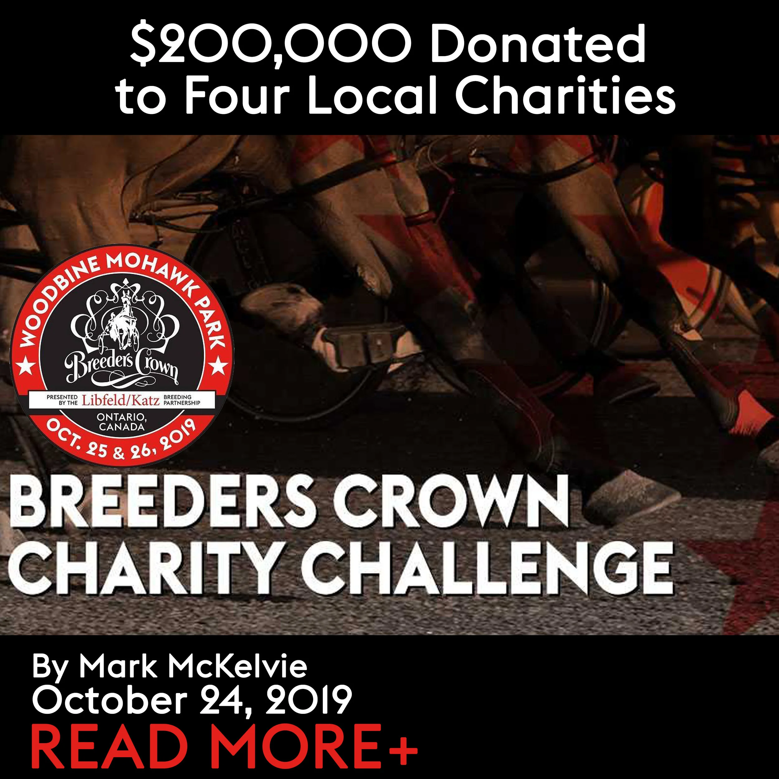 Breeders Crown Charity Challenge to Donate more than $200,000 to Four Local Charities