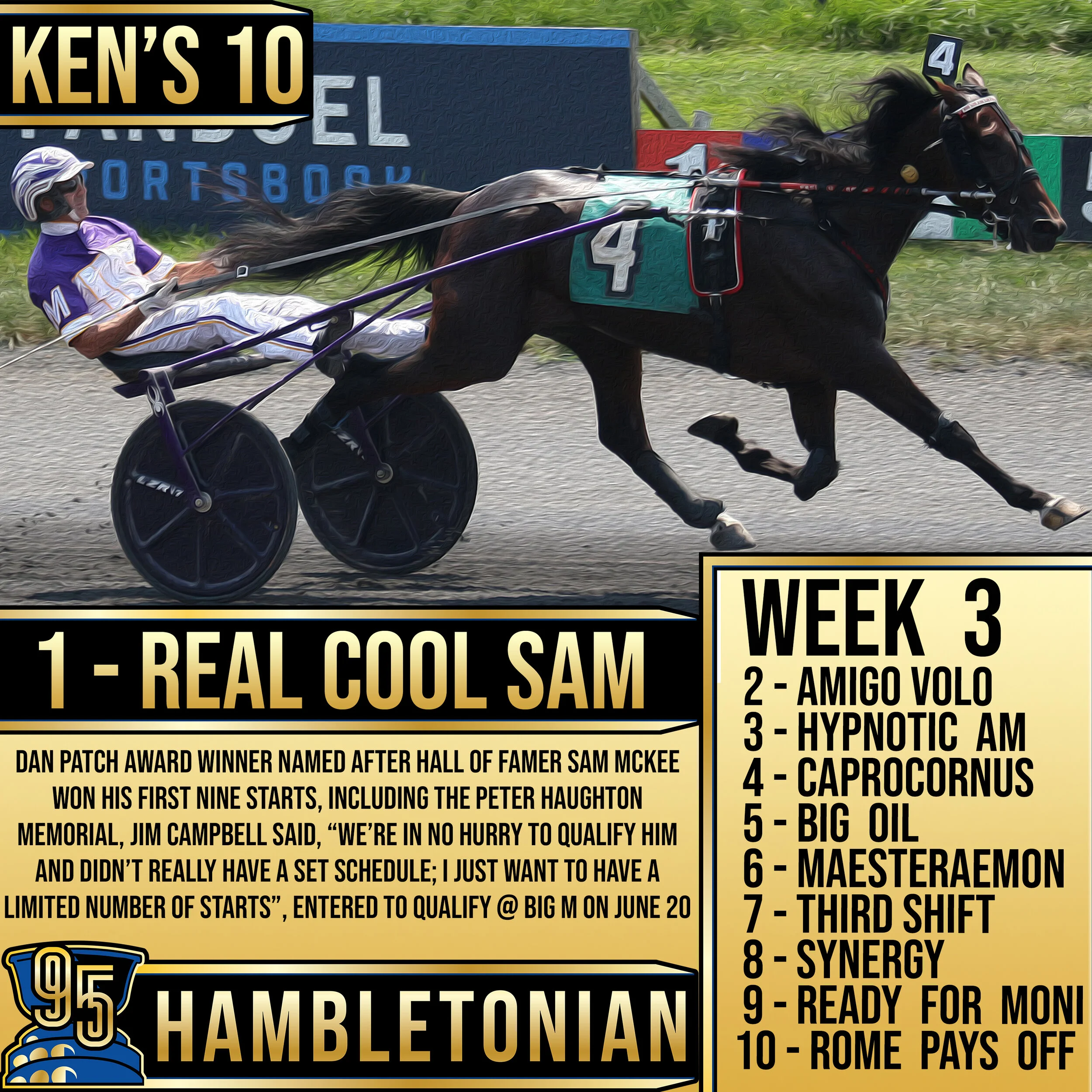 Ken Warkentin's ROAD TO THE HAMBLETONIAN - Week 3