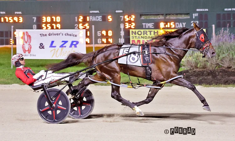 Blazin Lou wins the 2-Year-Old Colt Pace Elim 1 at Eldorado Scioto Downs