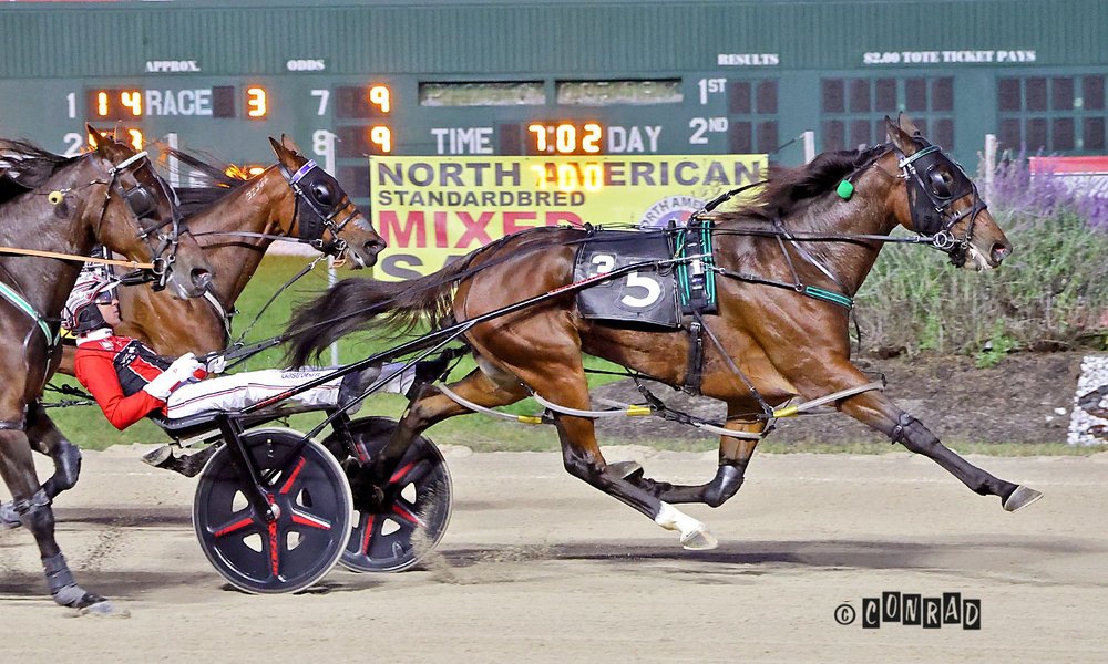 Hope Hill wins the first Breeders Crown 3-Year-Old Filly Pace elimination at Eldorado Scioto Downs