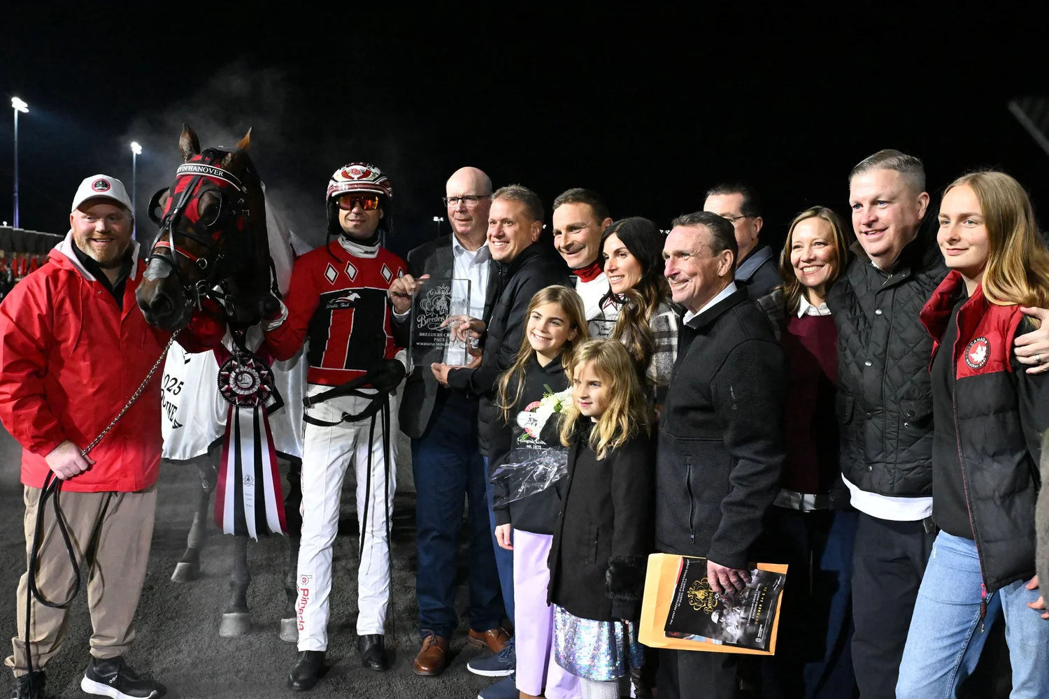 Ervin Hanover, 2025 Breeders Crown Open Pace winner’s circle