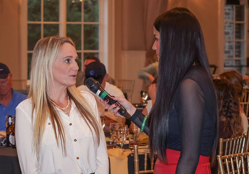 Trainer Annie Stoebe with Jessica Otten at the Breeders Crown draw party