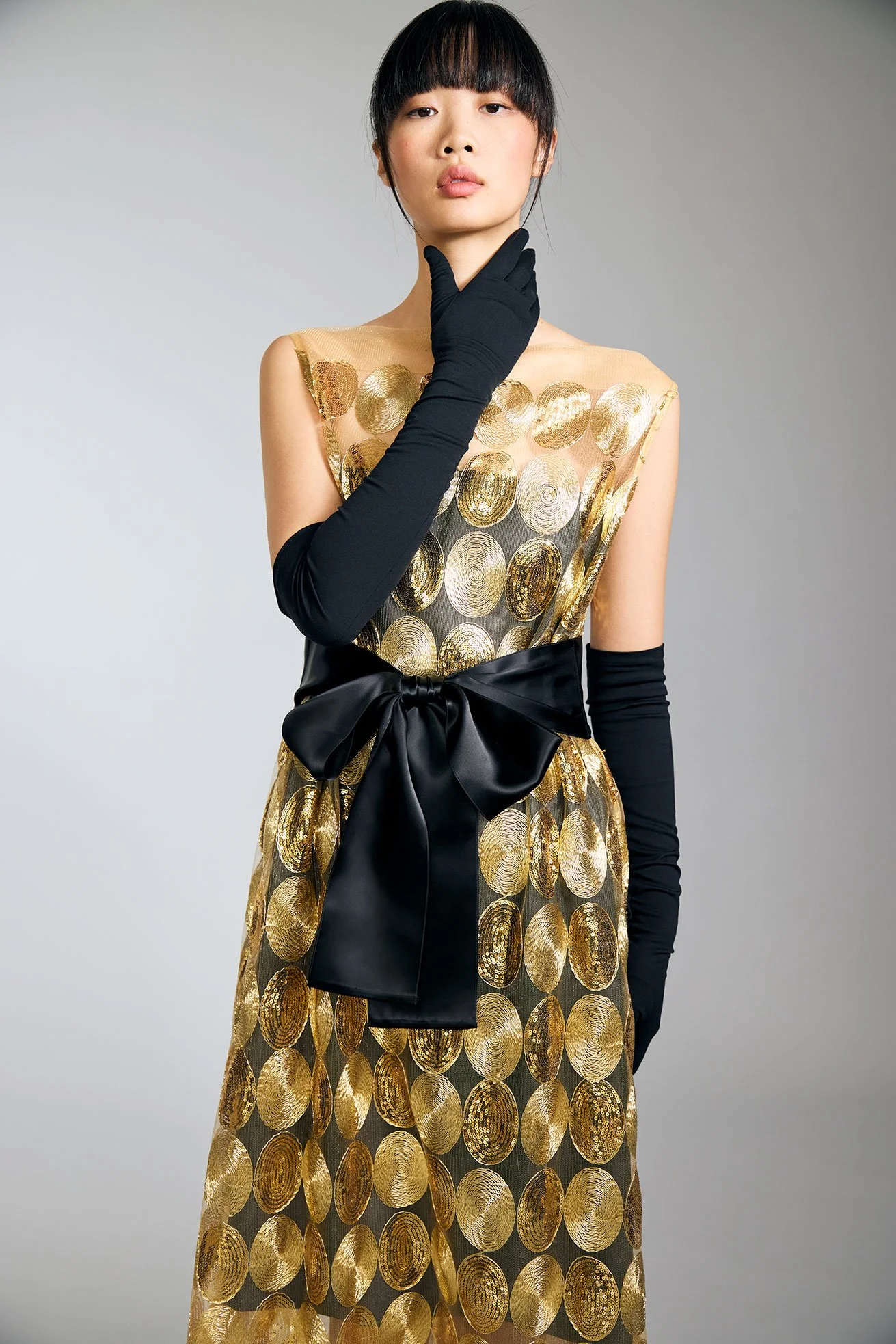 Look15-Shot18-03-4_GoldLaceFormalDress_SyntheticMeshwithBlackLiningAndSatinTieBelt_kottkomm_circlecollection.jpg