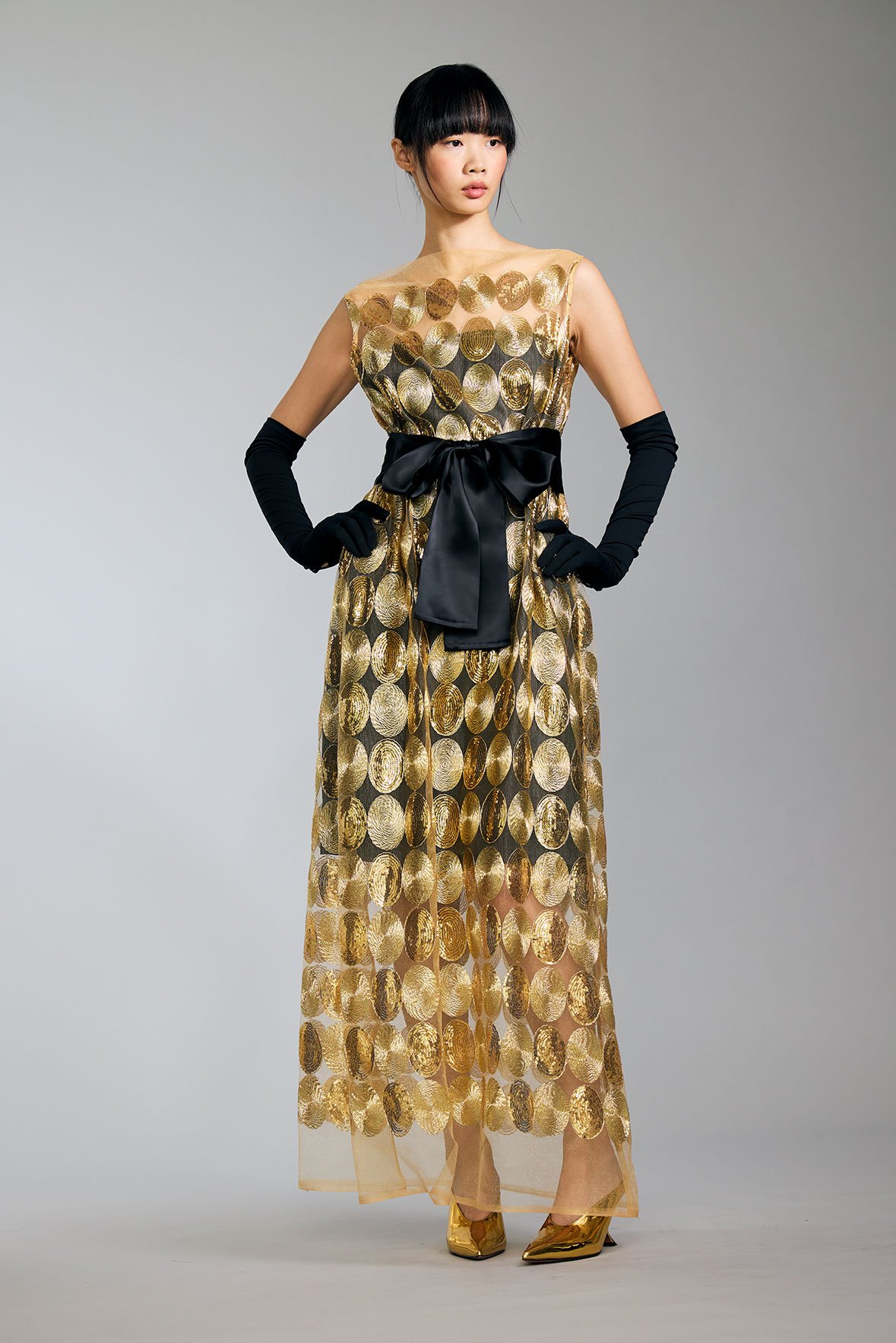 Look15-Shot18-01-18_GoldLaceFormalDress_SyntheticMeshwithBlackLiningAndSatinTieBelt_kottkomm_circlecollection.jpg
