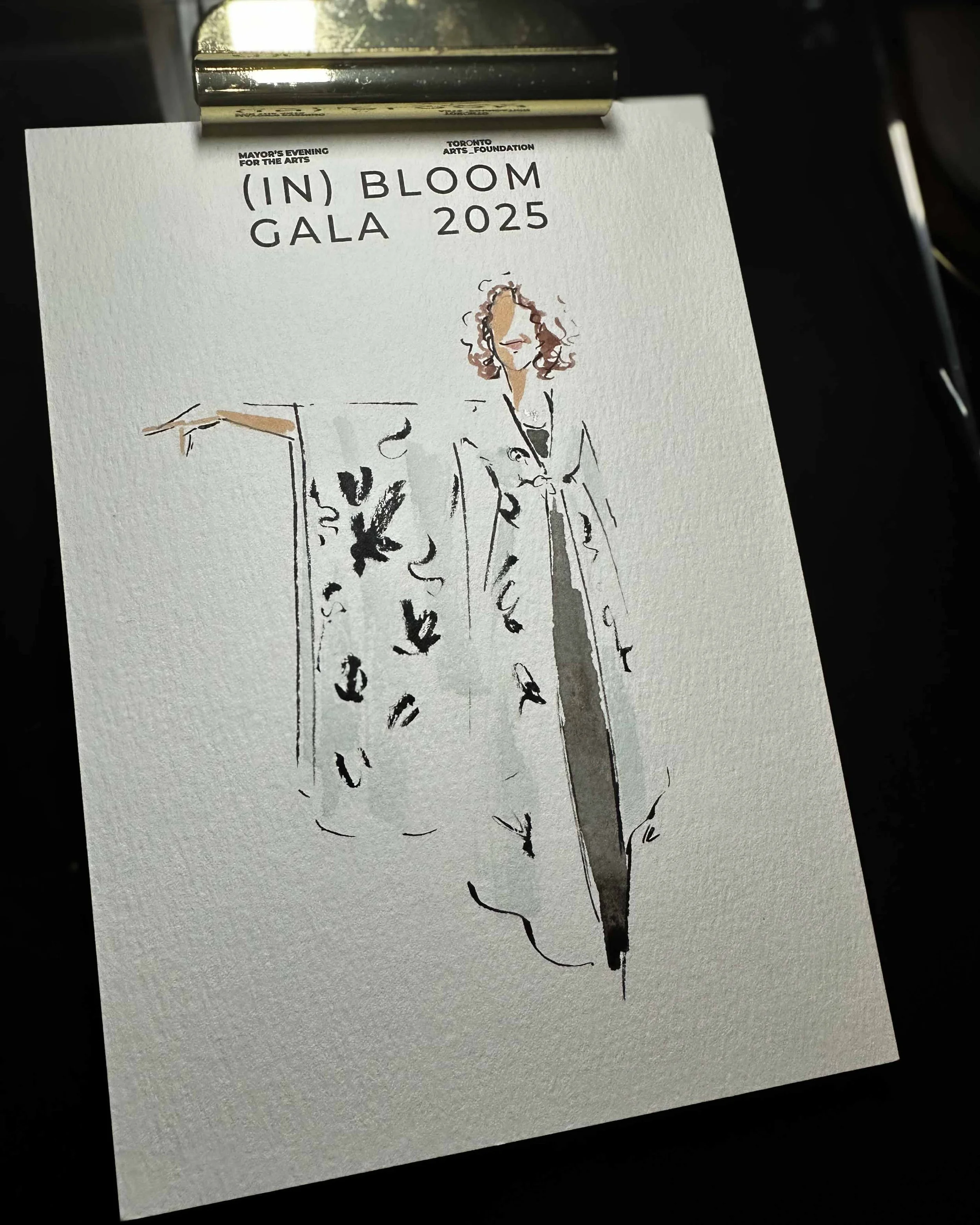 Live Fashion Illustration for The (IN) Bloom Gala with Mayor Olivia Chow at The Carlu, Toronto