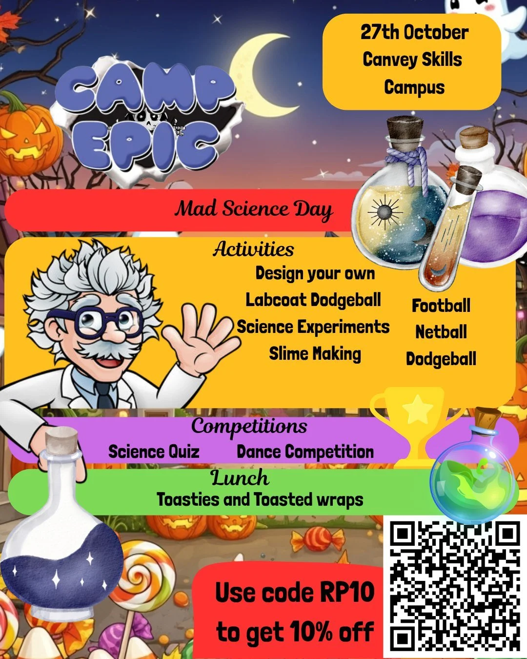 Get Ready for Mad Science Day at Camp Epic!
Calling all young scientists and curious minds! Mad Science Day at Camp Epic is bursting with hands-on experiments, creative challenges, and plenty of chances to get a little messy—all in a safe, supp